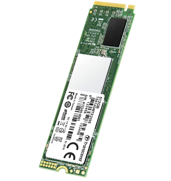 Transcend 512GB Nvme PCIe Gen3 X4 3, 500 MB/S 220S 80mm M.2 Solid State Drive (TS512GMTE220S)