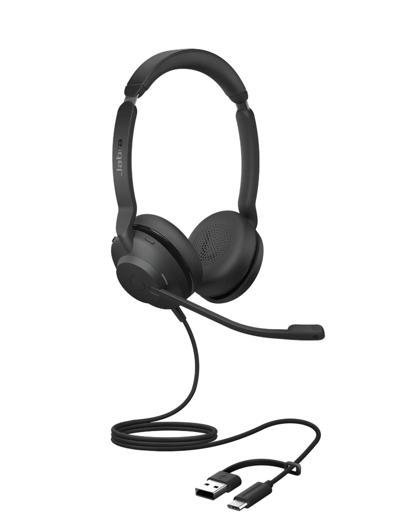Jabra Evolve2 30 SE UC USB-C/A Stereo Wired Headsets Passive Noise Cancelling Headphones