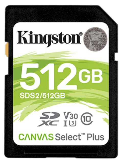 Kingston Canvas Select Plus SD Card 256GB/512GB MicroSDHC MicroSDXC for HD 1080p and 4K Video Cameras