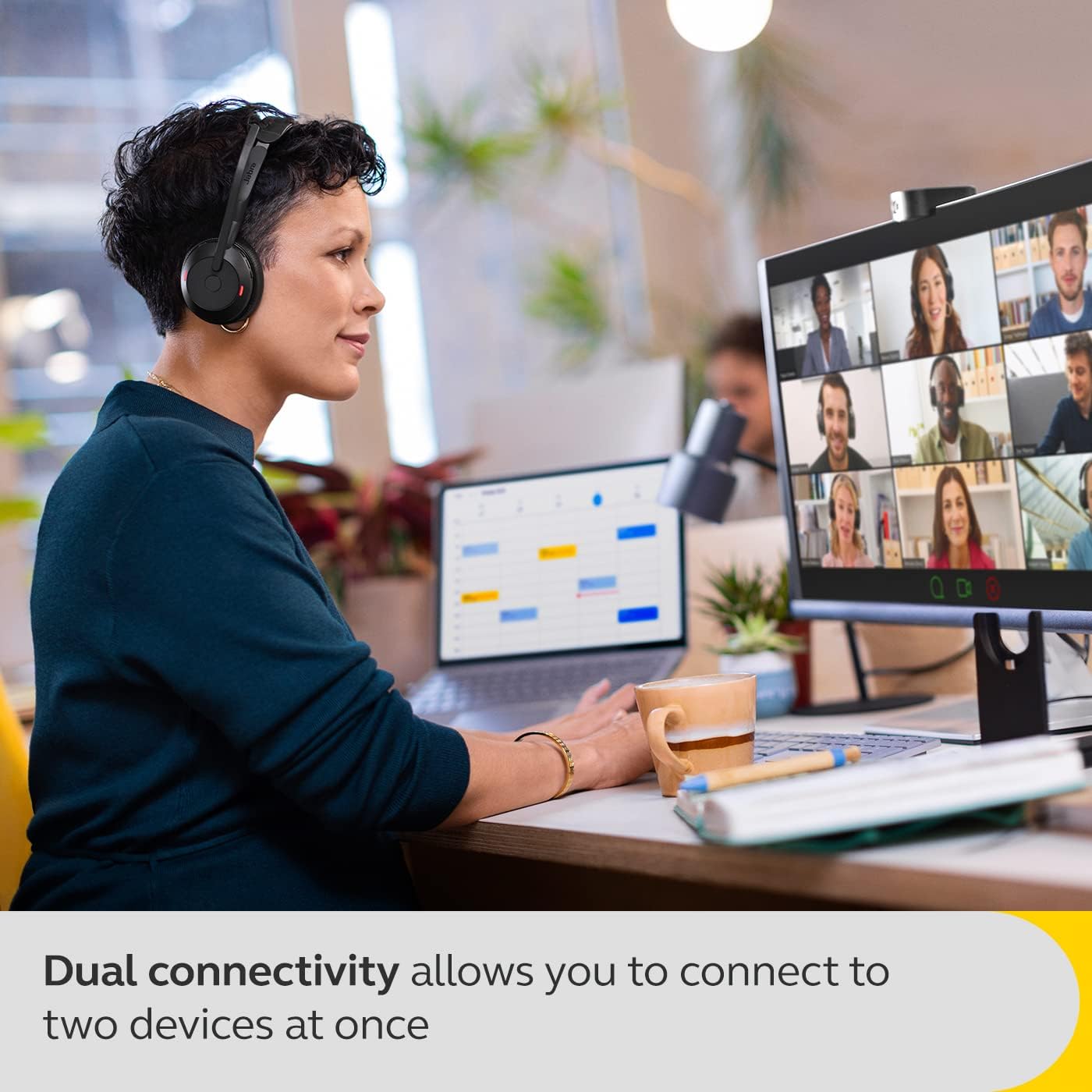 Jabra Evolve2 55 Mono with Link 380 USB-A Wireless Headset - Features AirComfort Technology, Noise-Cancelling Mics & Active Noise Cancellation