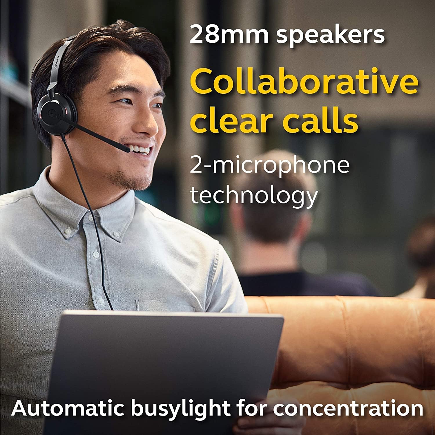 Jabra Evolve2 30 SE UC USB-A Wired Mono Noise-Cancelling Headset - Features 2-Mic Call Technology - Works with All Leading Unified Communications Platforms Such as Zoom and Google Meet
