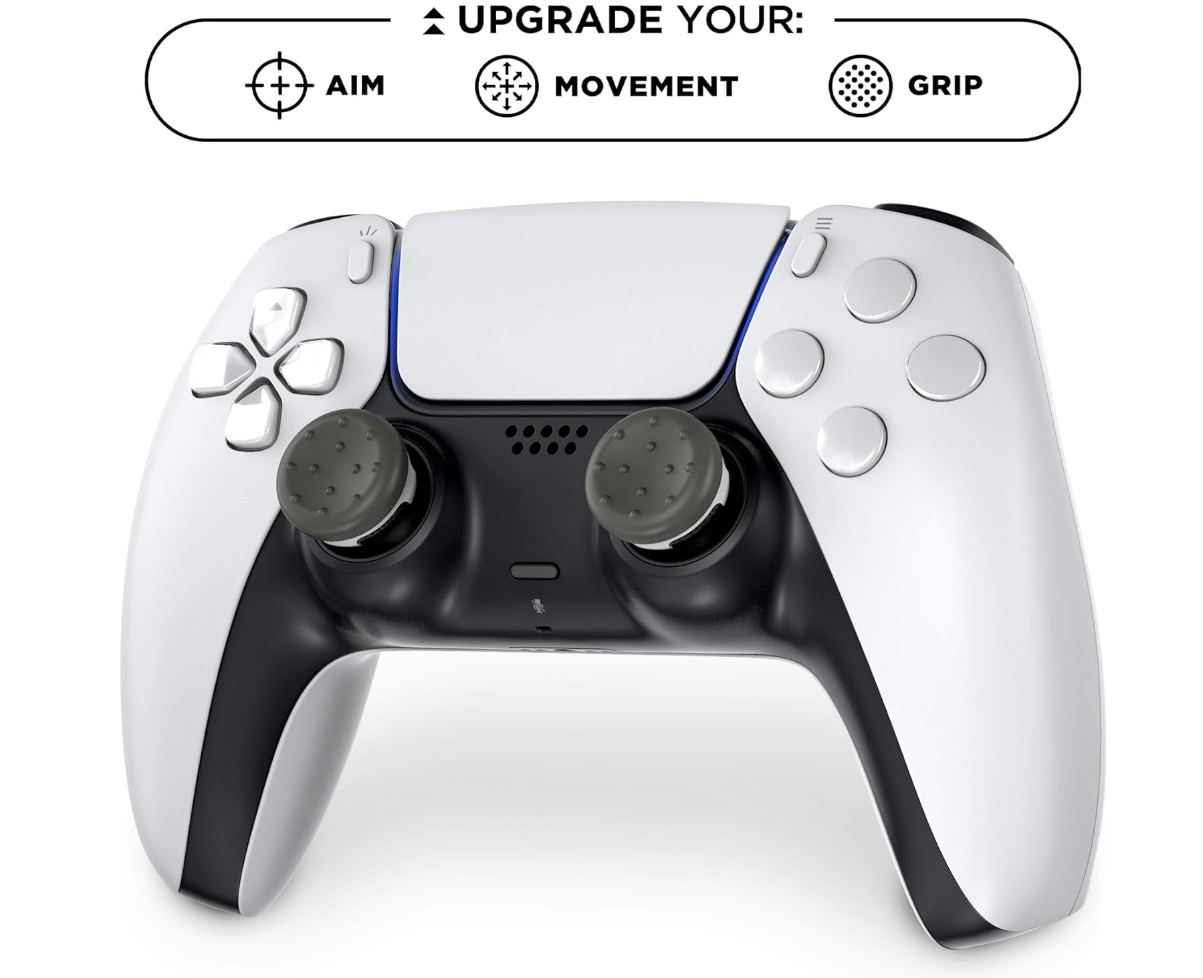 KontrolFreek CQC Classic Performance Thumbstick for Playstation PS4 and PS5 Gray/White