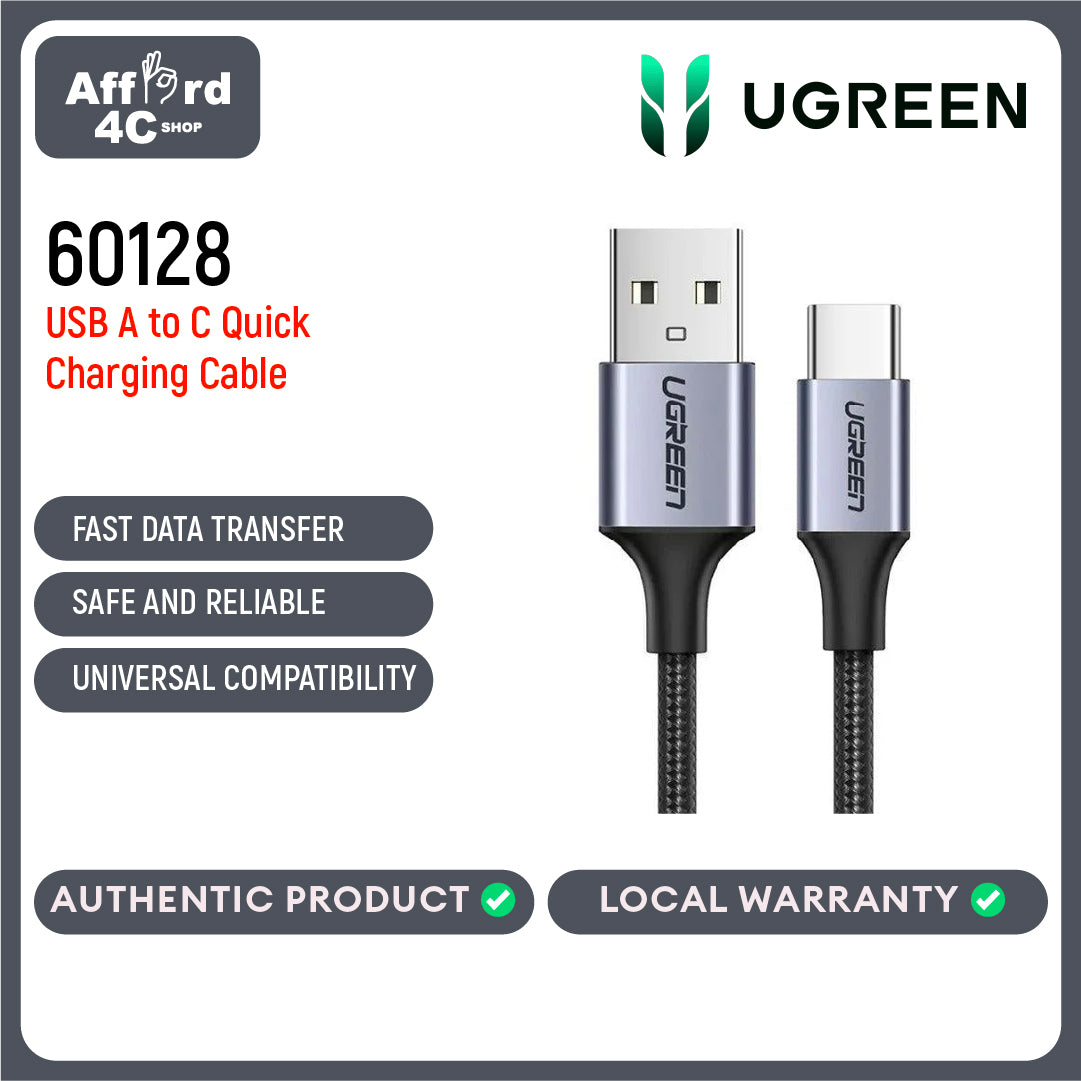 UGREEN USB A to Type C Fast Charger Data Nylon Braid Cord for SAMSUNG S22 S21 Realme 6 pro Samsung A71 for Poco x3 nfc Huawei P40 IPad Air/Pro Xiaomi 11 Huawei Mate