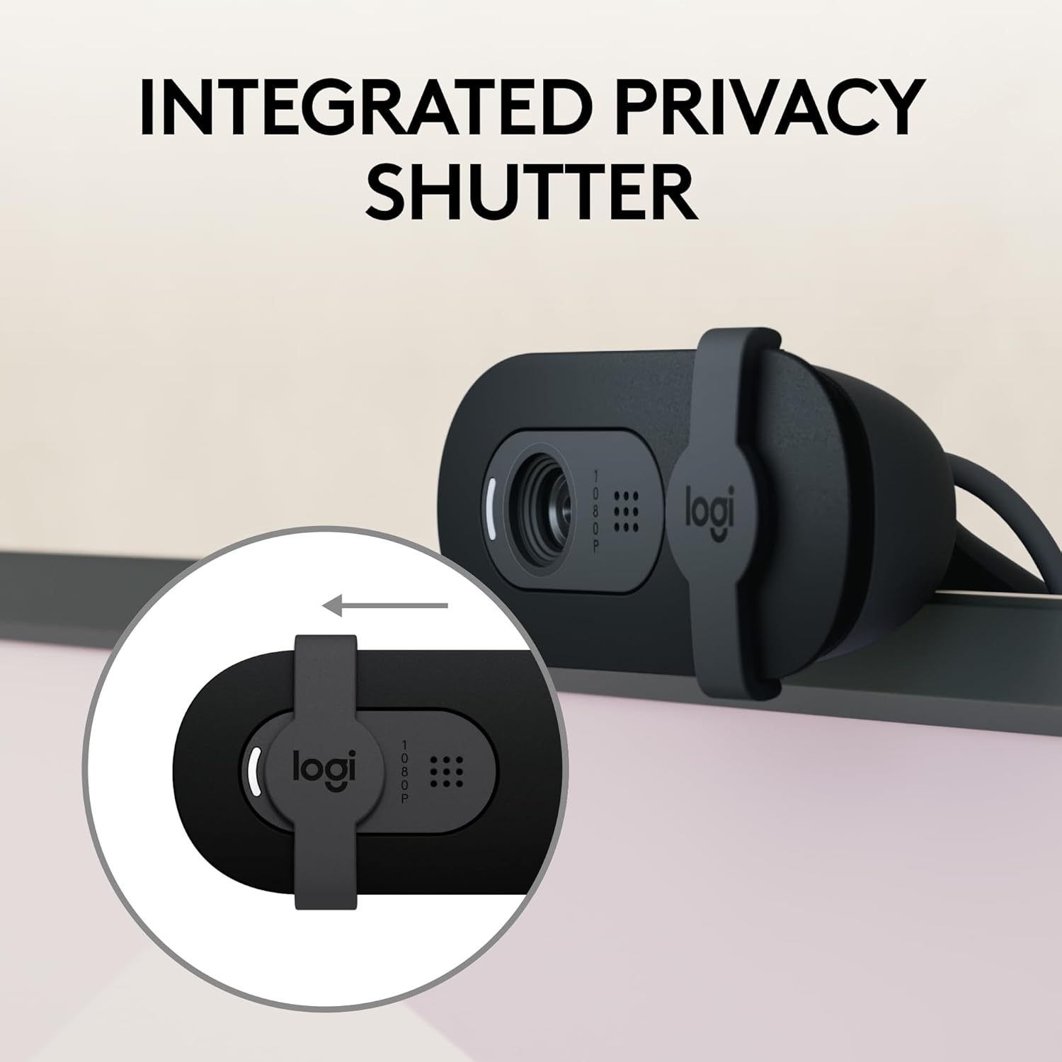 Logitech Brio 100 Full HD 1080p Webcam for Meetings, Streaming, Desktop, Laptop, PC - Built-in Mic, Shutter, USB-A, Teams, Zoom
