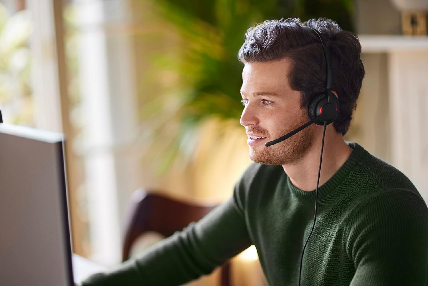 Jabra Engage 50 II MS Mono USB-C/A Headset w/ Link Controller Noise-Cancelling 3-Mic Technology, Ultra-Lightweight Design