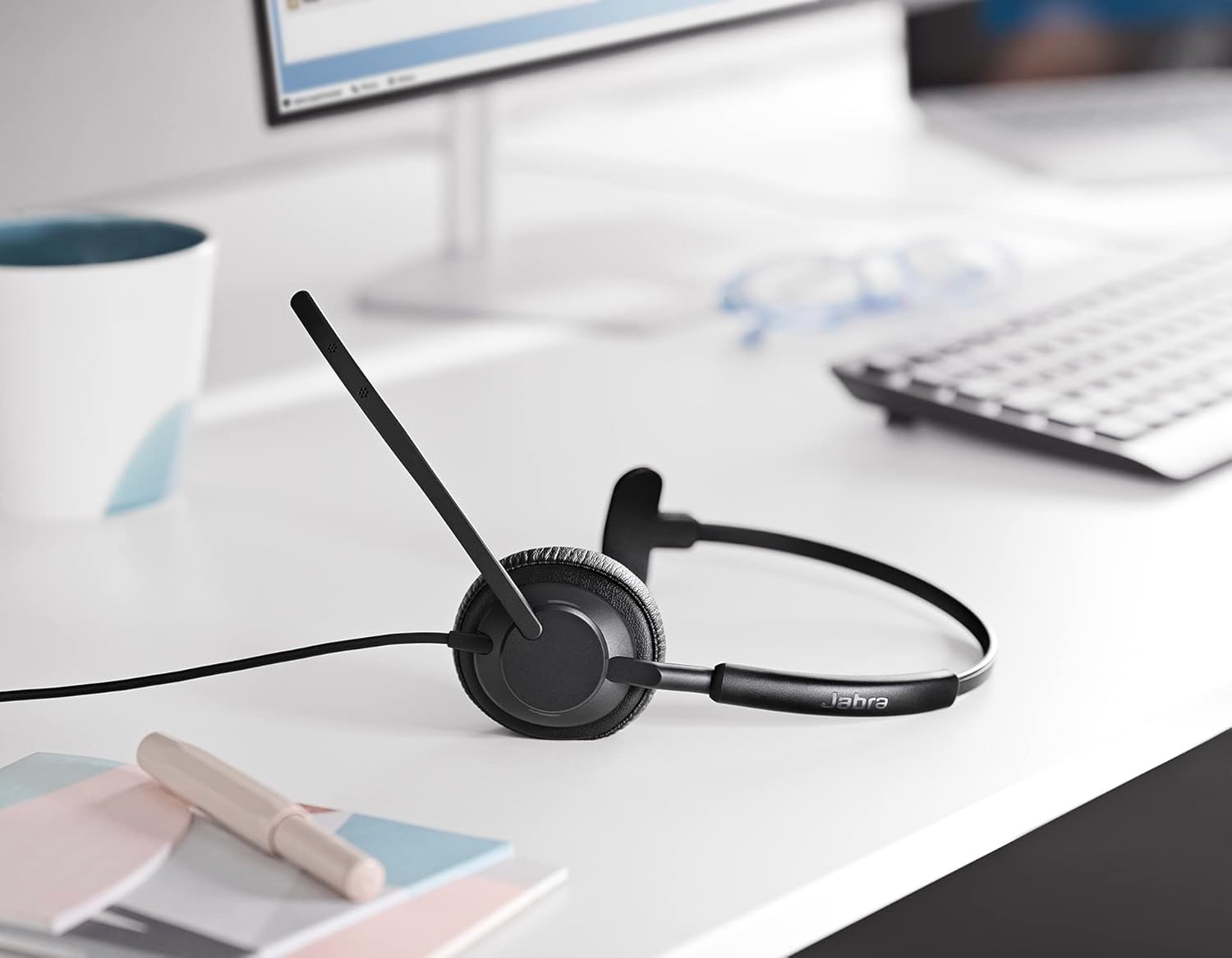 Jabra Engage 50 II MS Mono USB-C/A Headset w/ Link Controller Noise-Cancelling 3-Mic Technology, Ultra-Lightweight Design