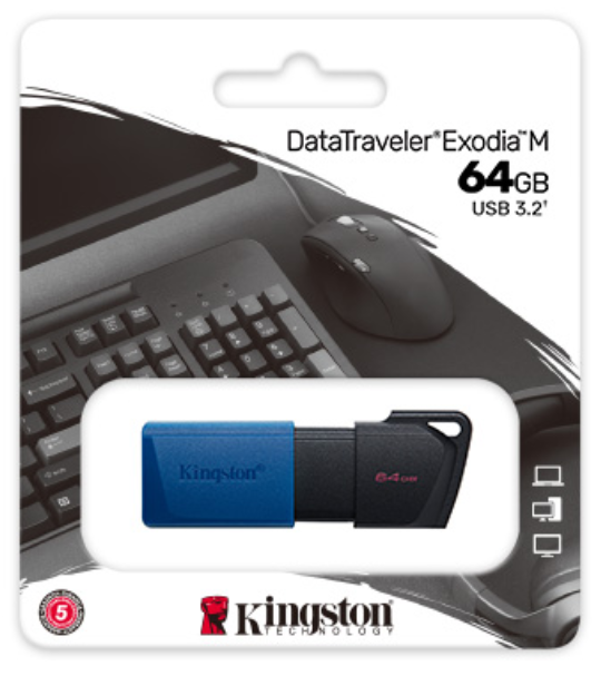 Kingston DataTraveler Exodia M 64GB/128GB/256GB USB 3.2 Gen 1 Flash Drive