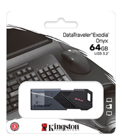 Kingston DataTraveler Exodia Onyx 64GB/128GB/256GB USB 3.2 Gen 1 Series USB Flash Drive
