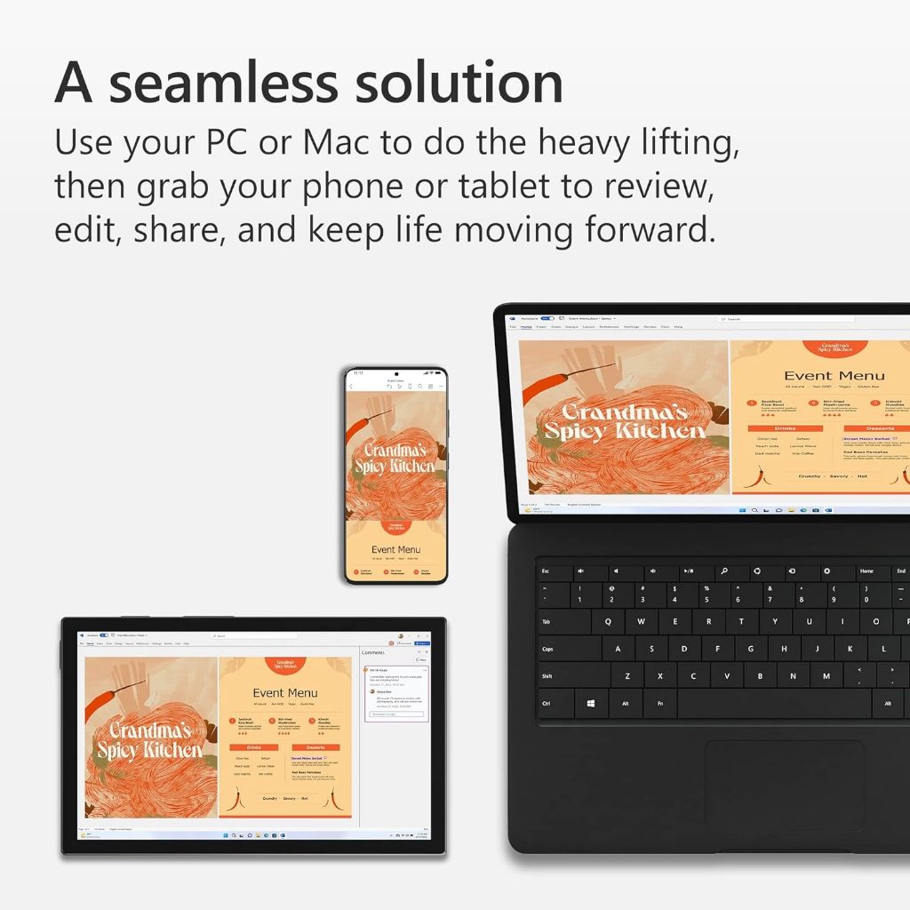 Microsoft 365 Family Plan 12-Month Subscription with 1TB Cloud Storage - Medialess New Edition