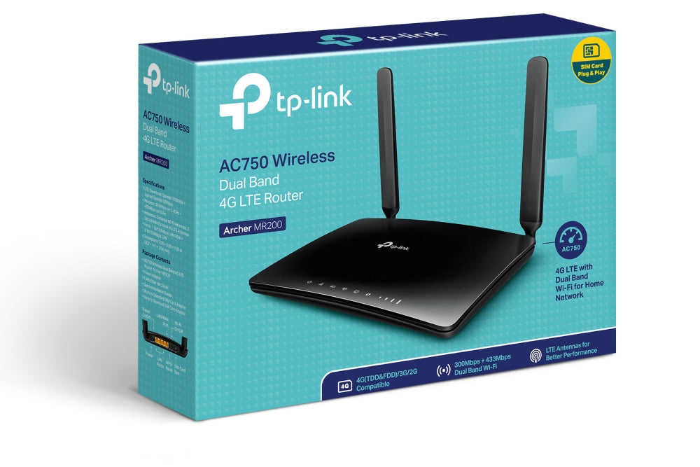 TP-Link Archer MR200 AC750 Wireless Dual Band 4G LTE Router