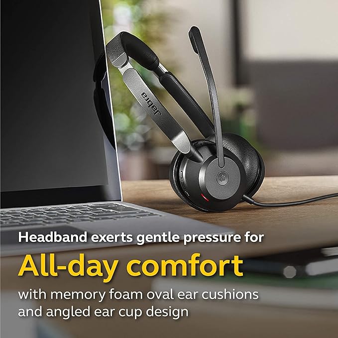 Jabra Evolve2 30 SE MS USB-C/A Stereo Wired Headsets Passive Noise Cancelling Headphones