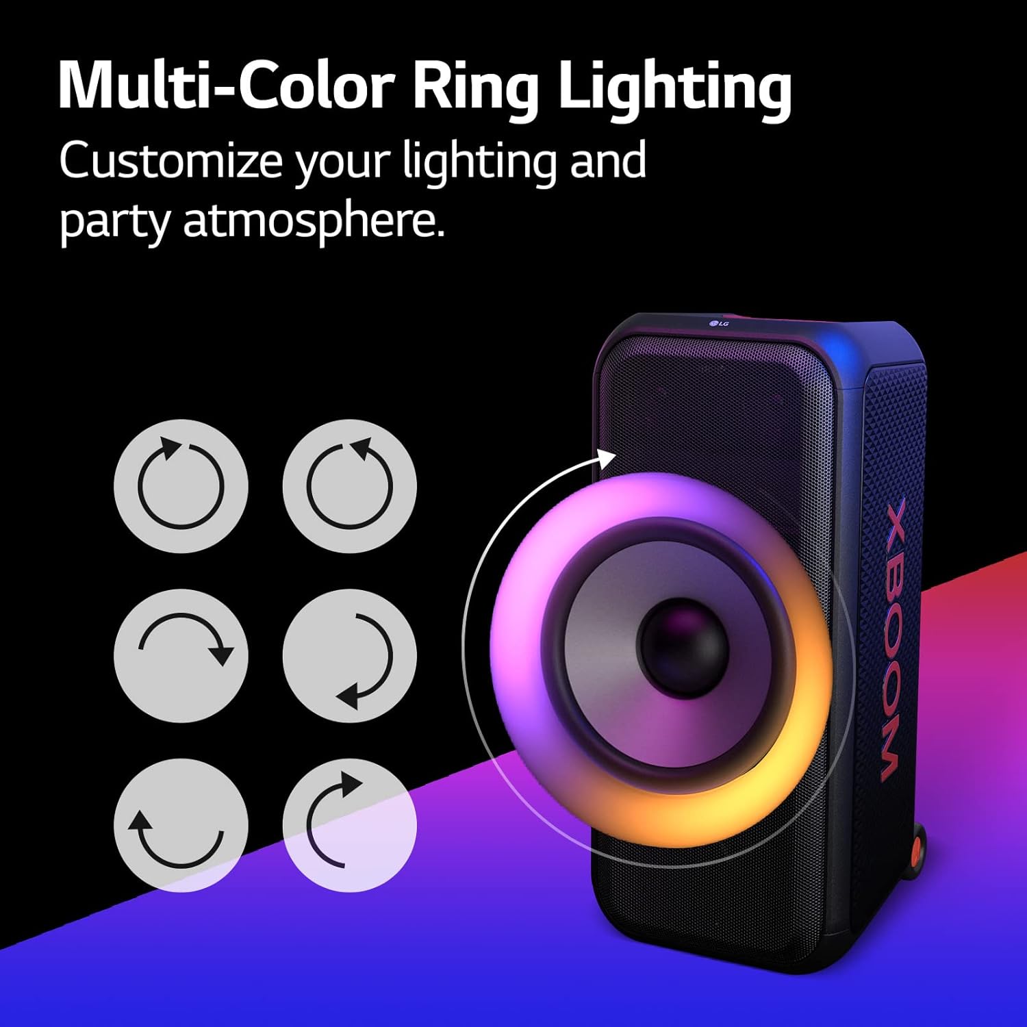 LG XBOOM XL7 Portable Tower Speaker with 250W of Power and Pixel LED Lighting with up to 20 Hrs of B