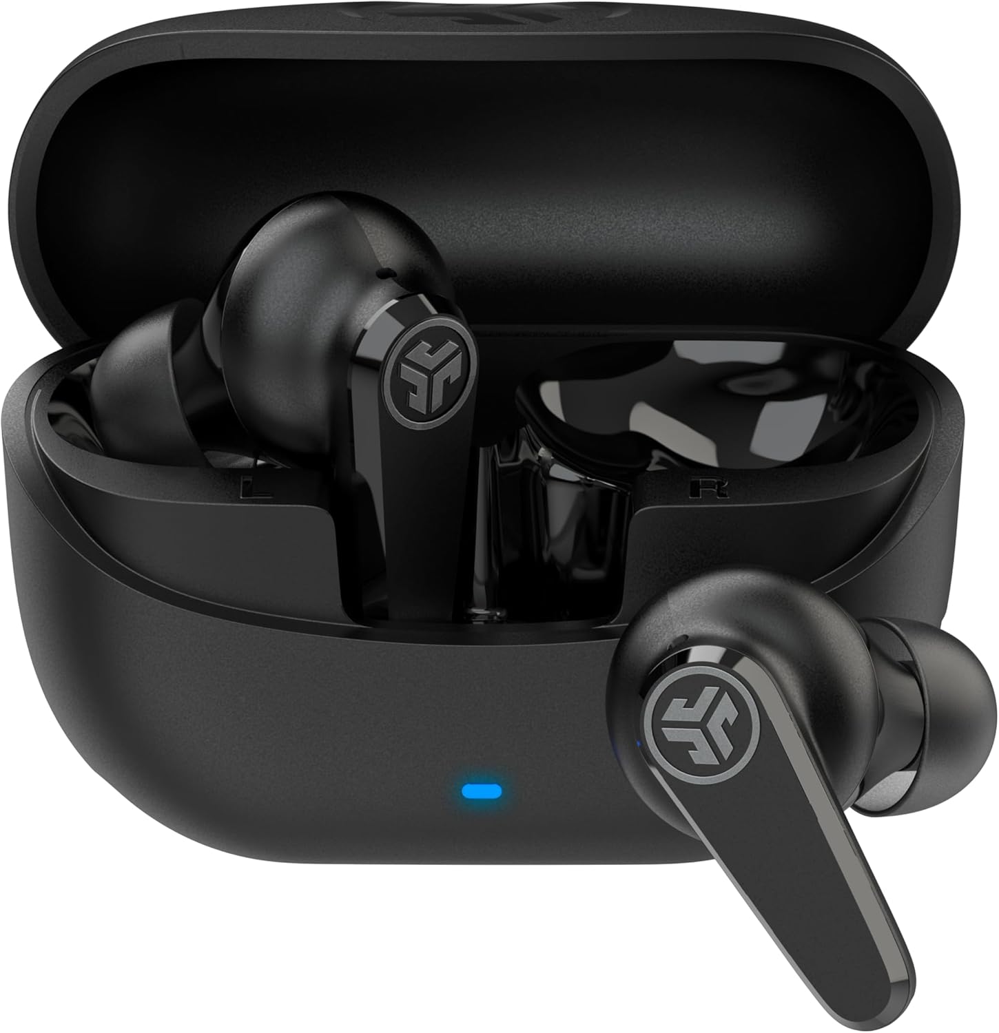 JLab Go Pods ANC True Wireless Bluetooth Earbuds & Charging Case, Black, Hybrid Active Noise canceling + Be Aware for Safe Listening, 26+ Hours Total Playtime, Clear Calls, Custom Sound via App