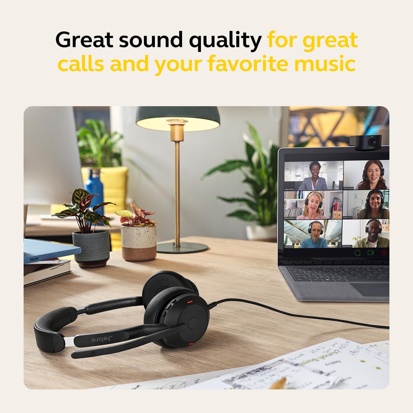 Jabra Evolve2 50 UC USB-A or USB-C/A Wired/Bluetooth Stereo Headset - with AirComfort Technology