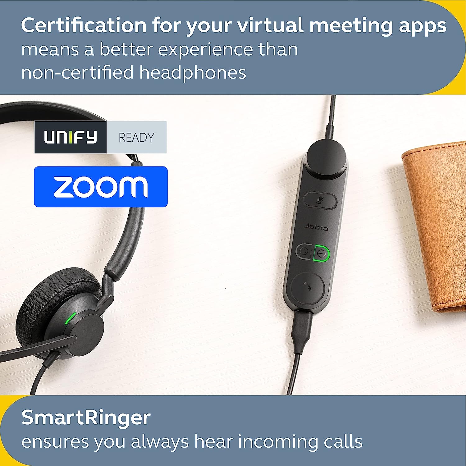 Jabra Engage 50 II Wired Stereo Headset - Noise-Cancelling 3-Mic Technology, USB-C Cable - Works with All Leading Unified Communications Platforms