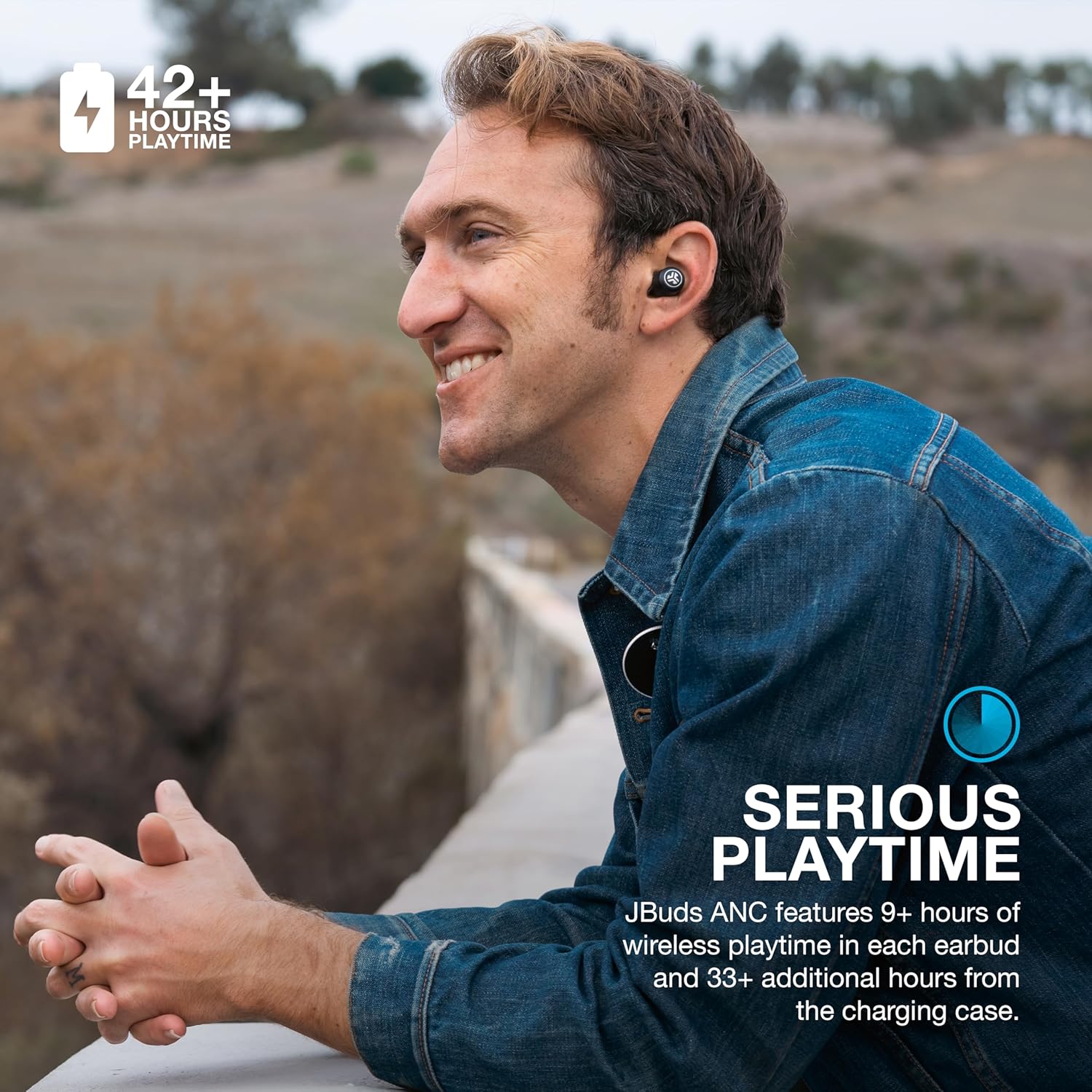 JLab JBuds ANC 3 True Wireless Earbuds with Charging Case, 42 Hours of Total Playtime, 9 Hours Per Charge, Smart Active Noise Canceling, Custom Sound Via App, Multipoint Connect, Google Fast Pair