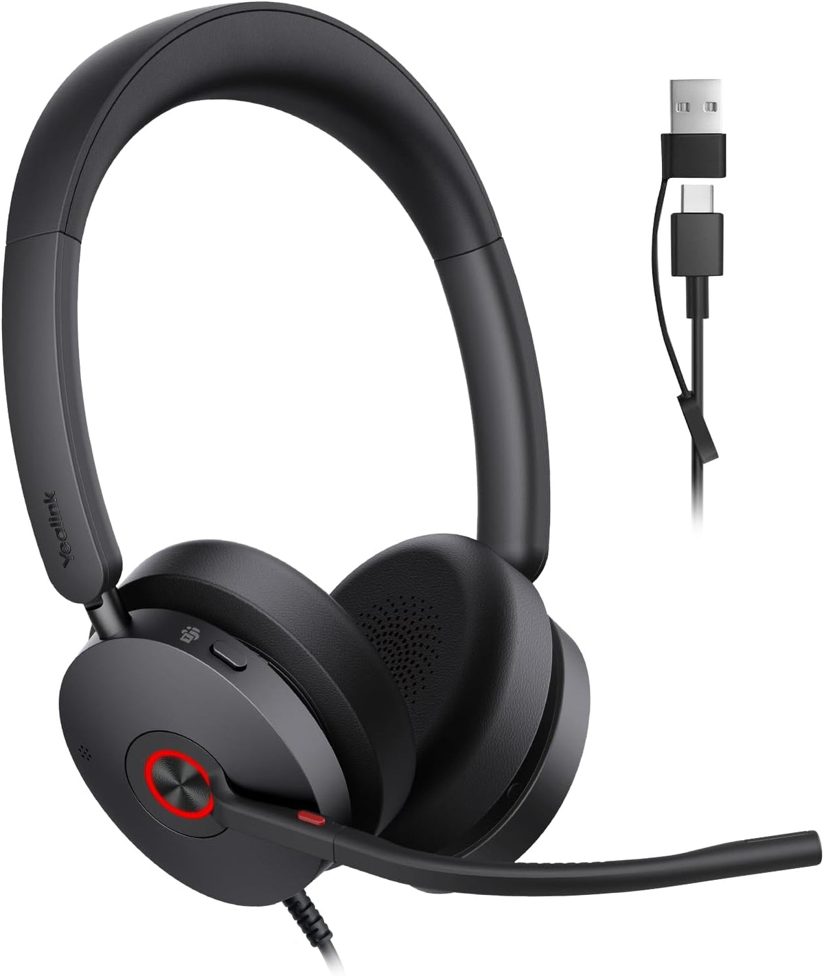 Yealink UH48 Dual MS UC USB-C/A USB Stereo Wired Headset Hybrid ANC, HD Audio, Dynamic EQ