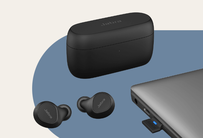Jabra Evolve2 Buds, USB-A WLSSCHPD, Wireless charging Pad Active Noise-Cancellation
