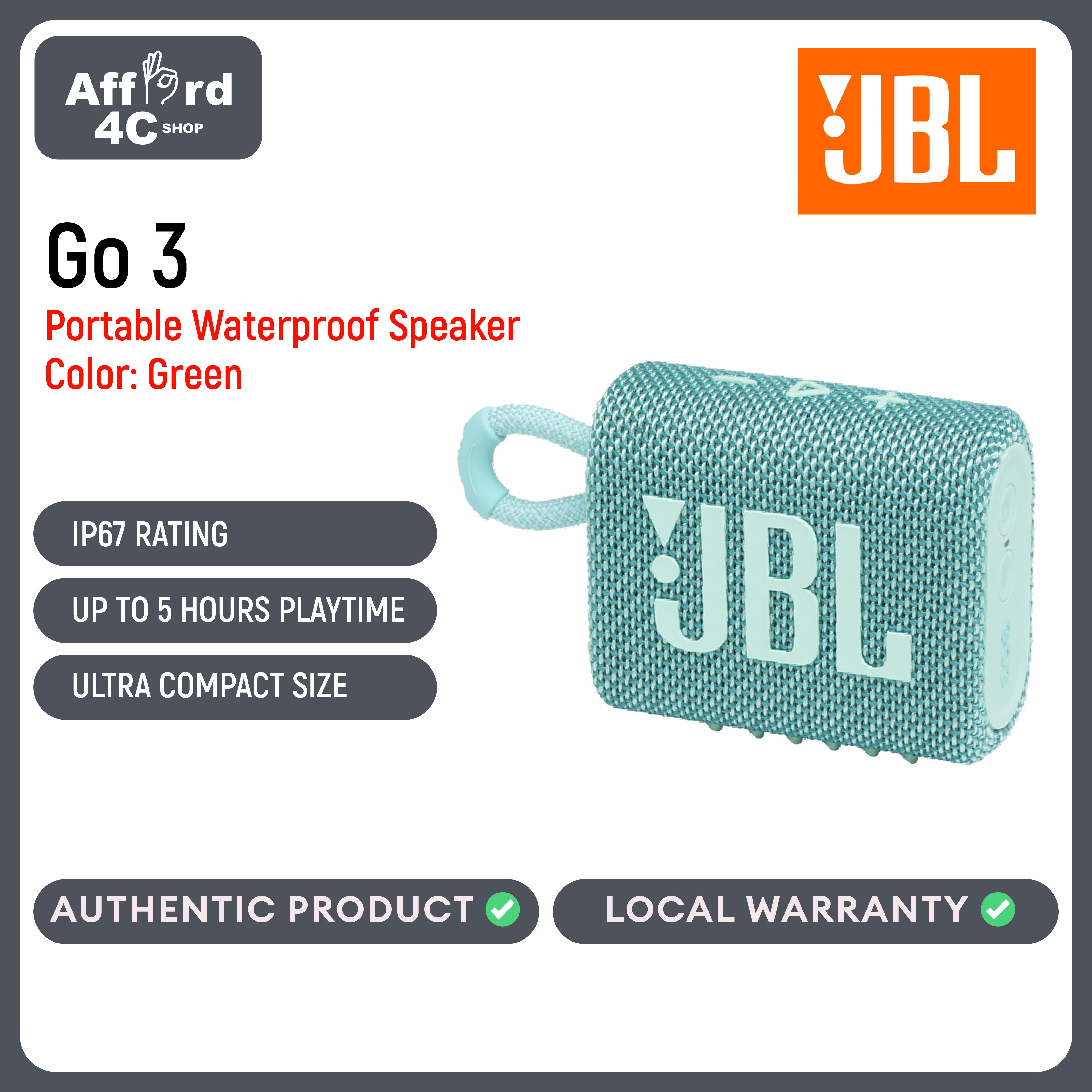 JBL Go 3 Portable Waterproof Speaker