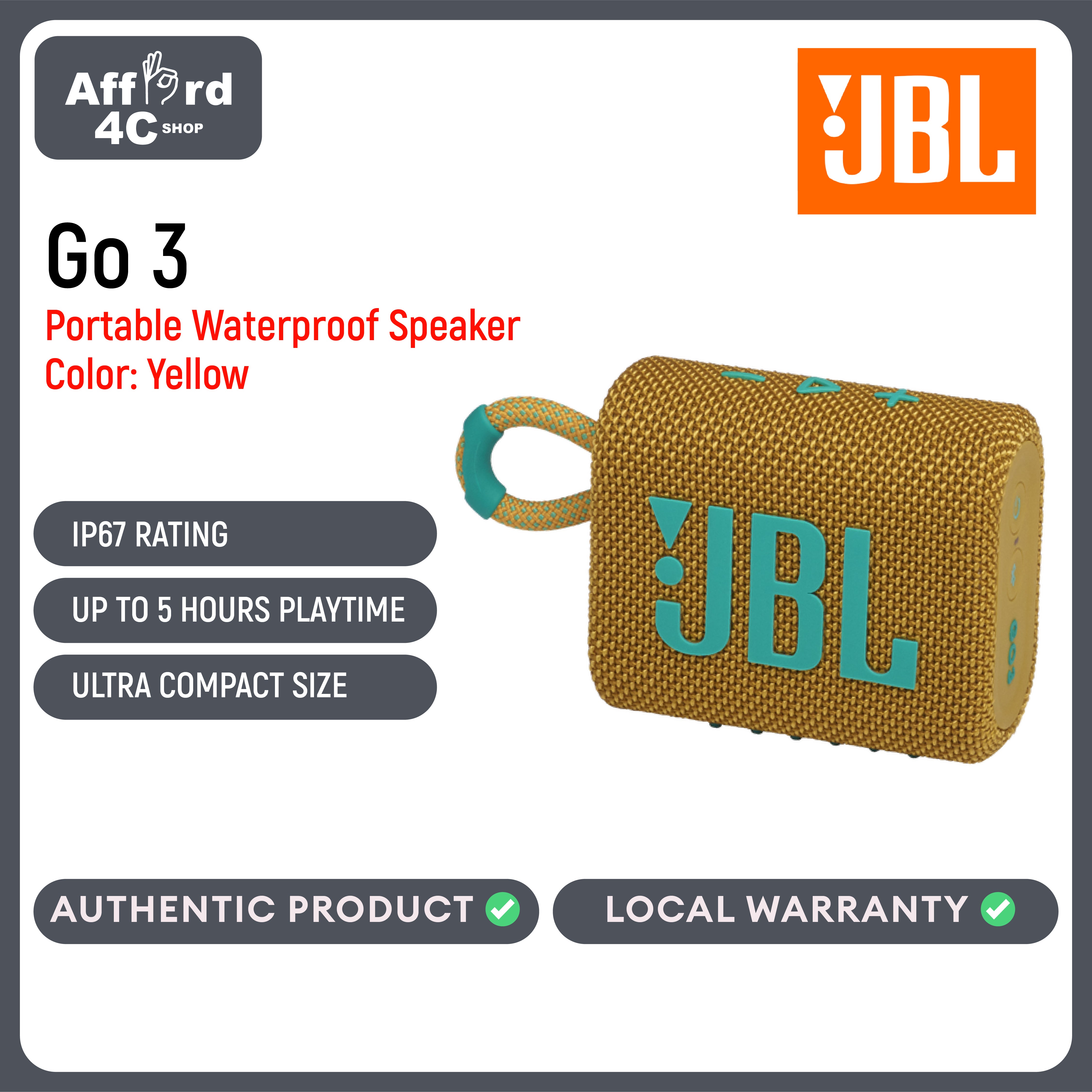 JBL Go 3 Portable Waterproof Speaker