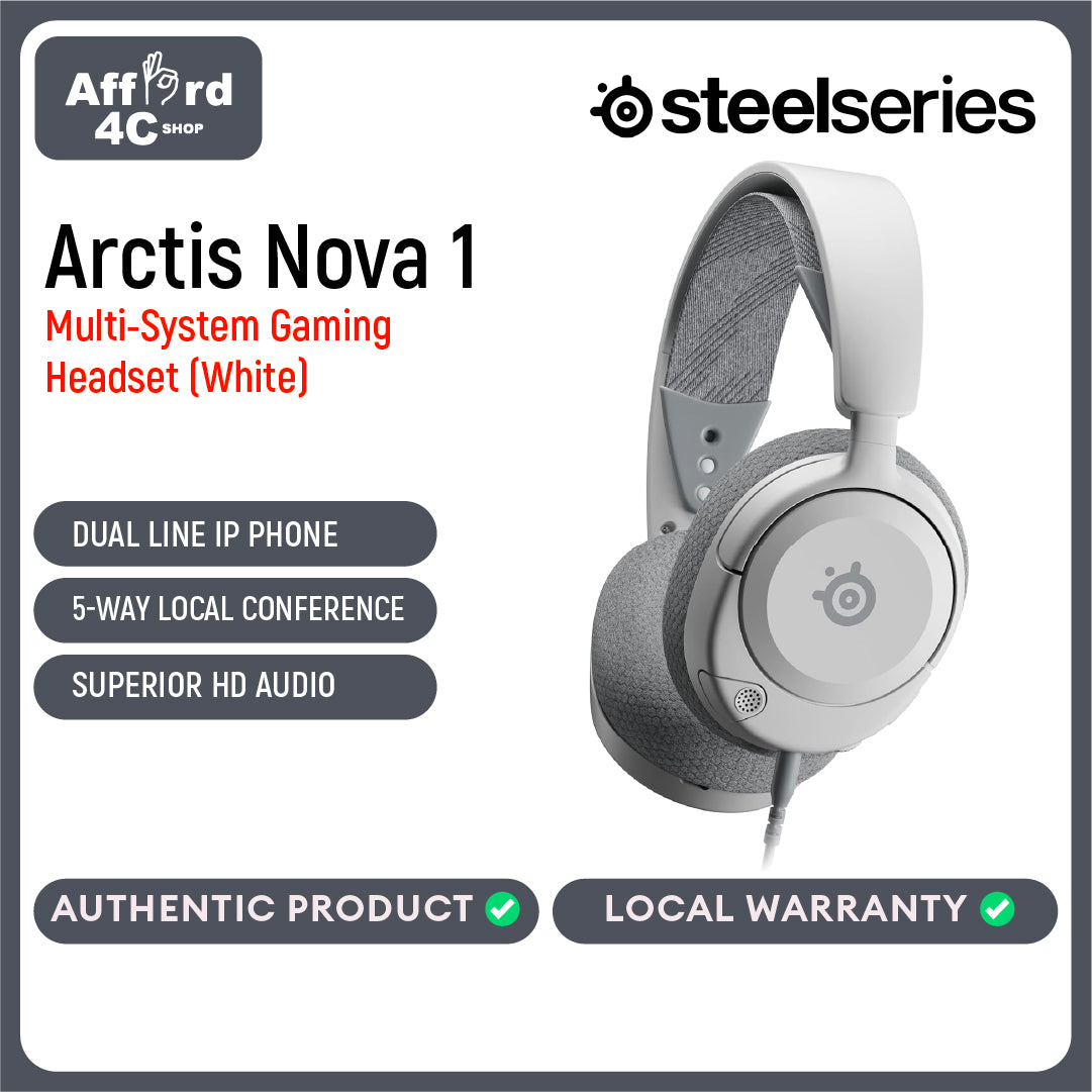 SteelSeries Arctis Nova 1 Ultra Lightweight Noise-Cancelling Mic Wired Gaming Headset