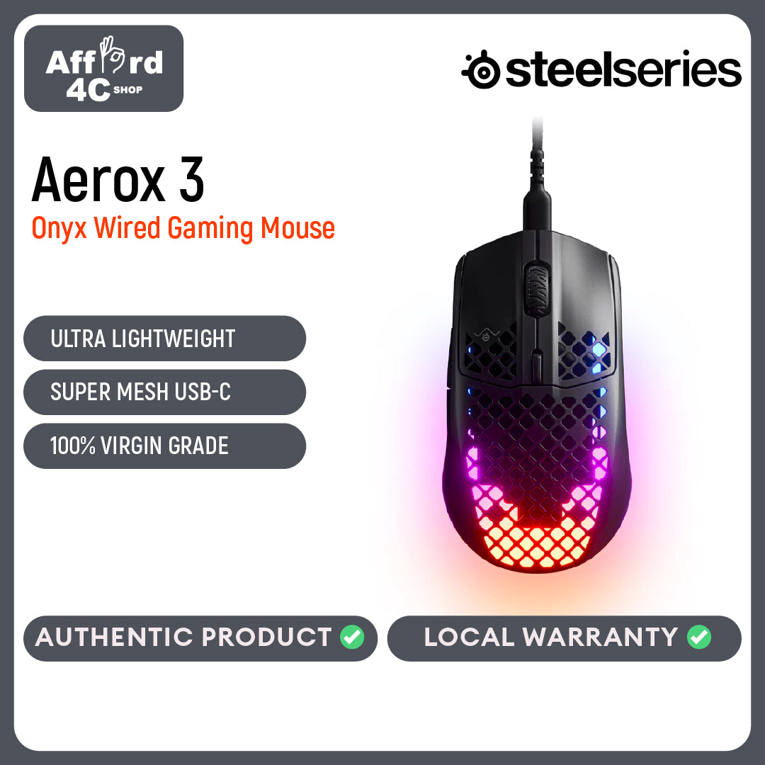 SteelSeries 62611 Aerox 3 Onyx Gaming Mouse