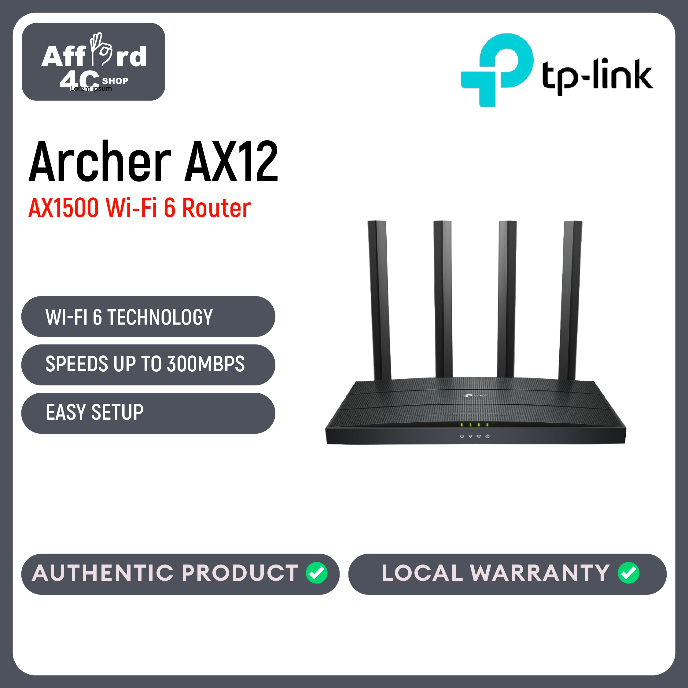 TP-Link Archer AX12 AX1500 Wi-Fi 6 Router