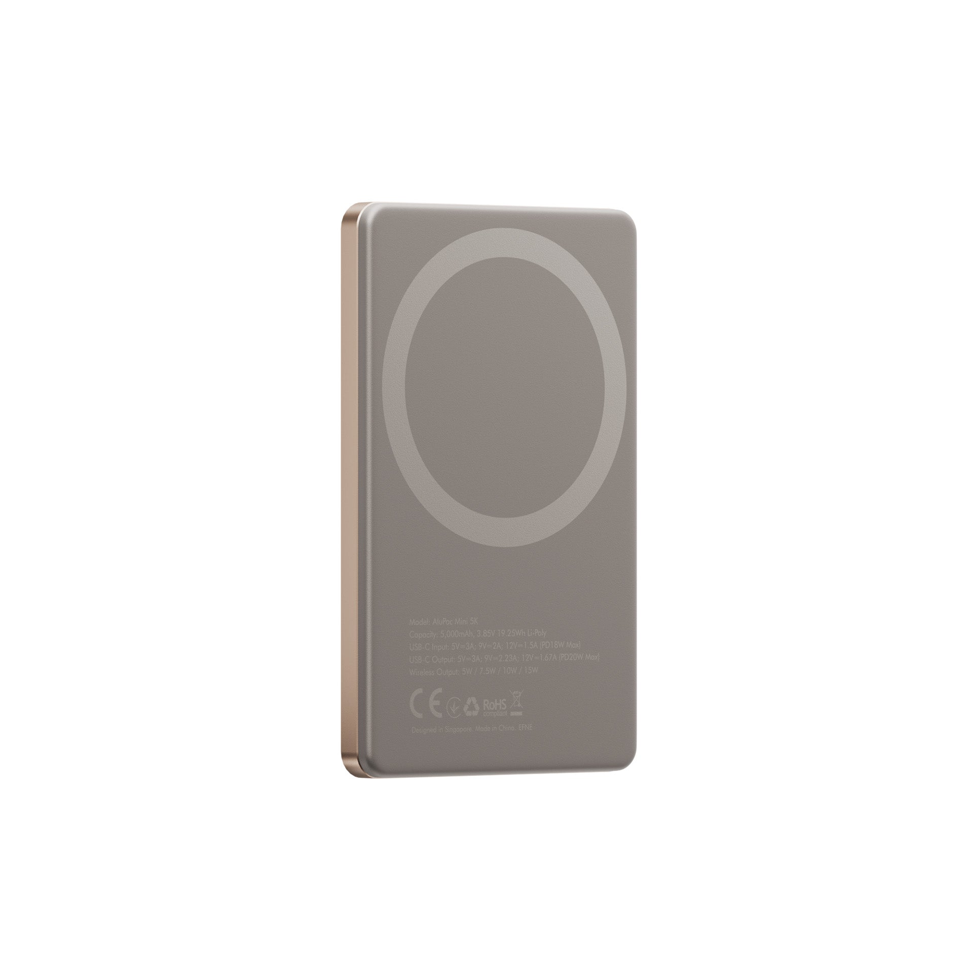 Energea AluPac 5K, 5000MaH Ultra Light Aluminum MagSafe Compatible Power Bank