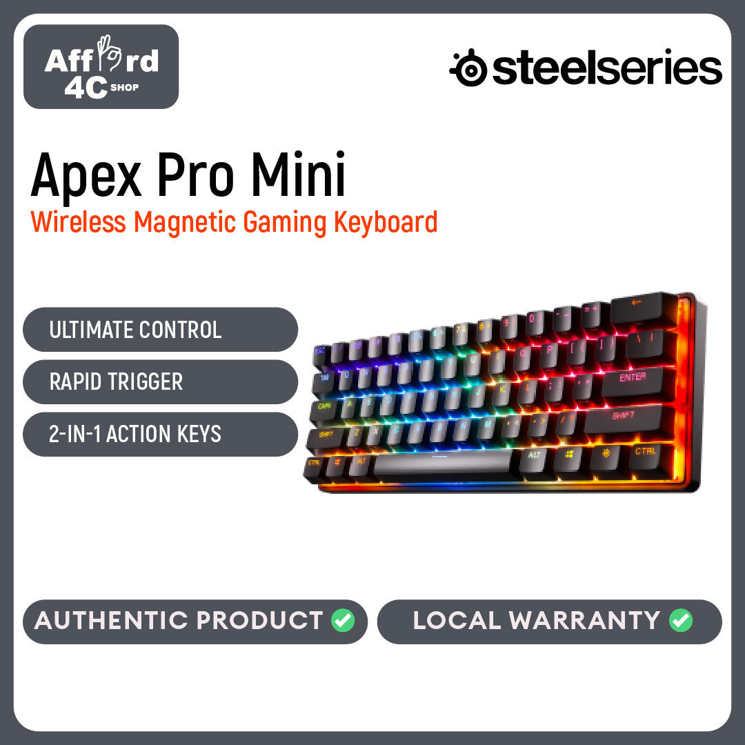 SteelSeries 64842 Apex Pro Mini Wireless Keyboard RGB