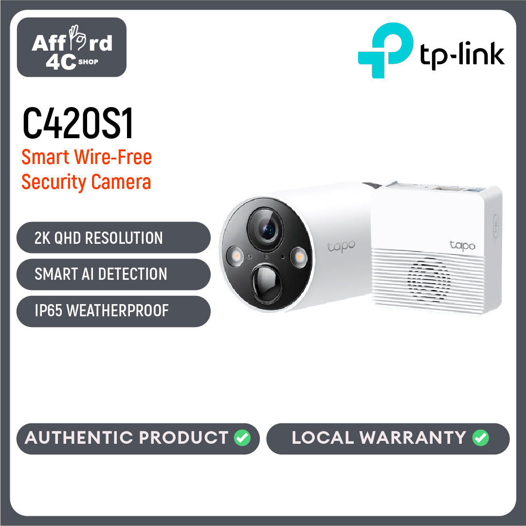 Tapo C420S1 Smart Wire-Free Security Camera System, 1-Camera System