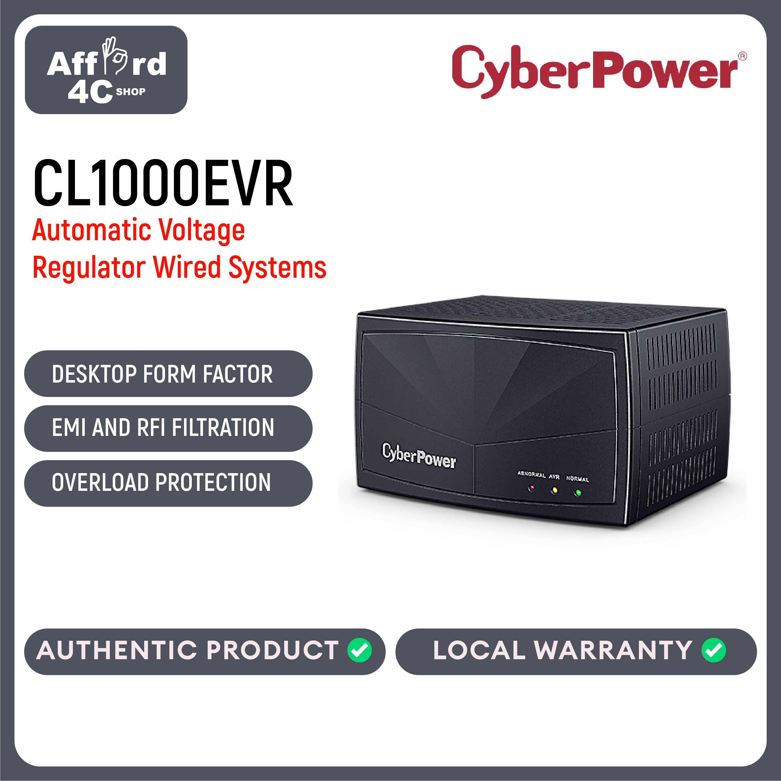 CyberPower AVR 1000VA/1000W, 3 year WA