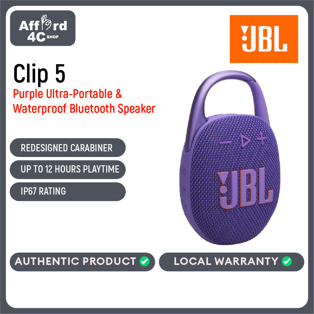 JBL Clip 5 Ultra-Portable Waterproof Speaker