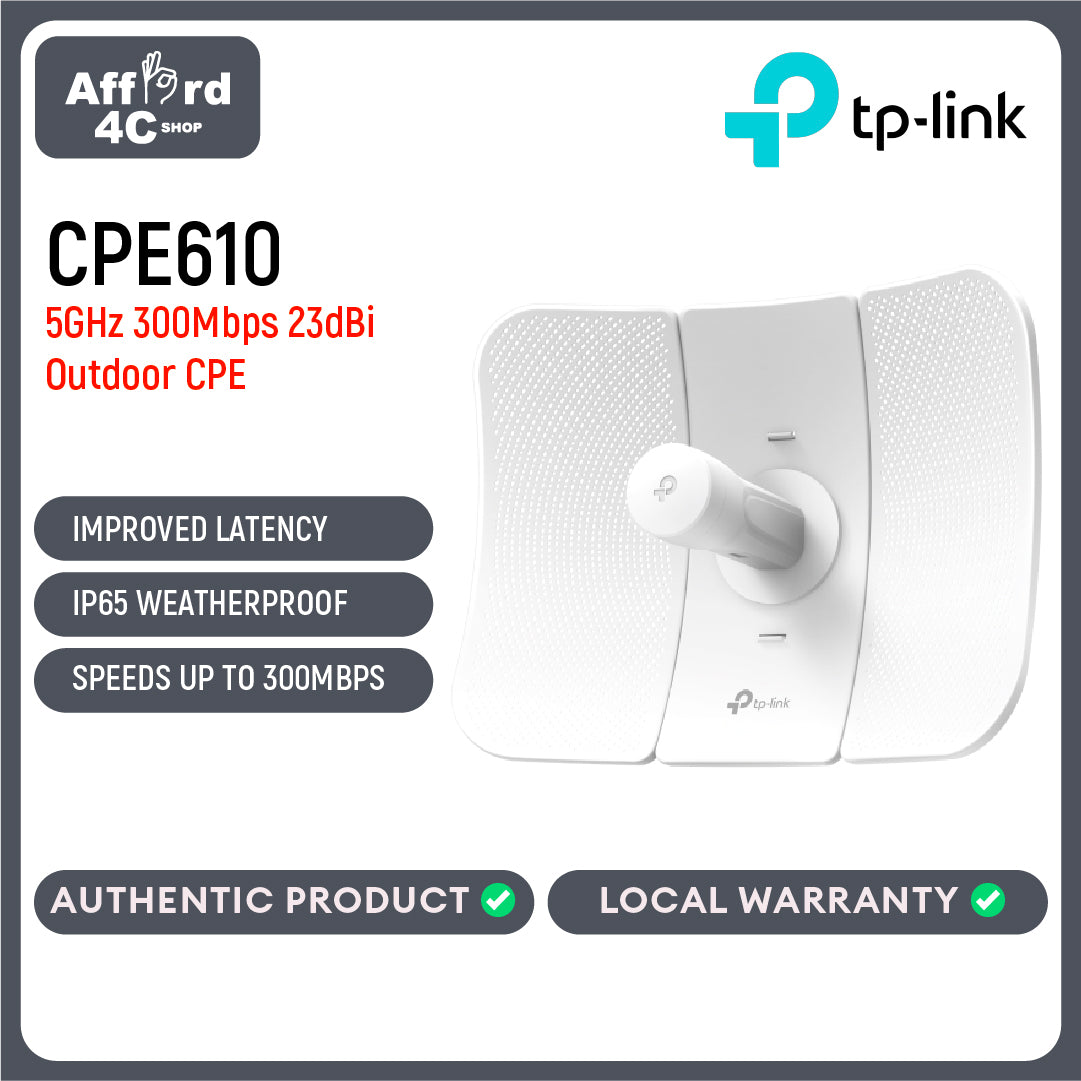 TP-Link CPE610 5GHz 300Mbps 23dBi Outdoor CPE