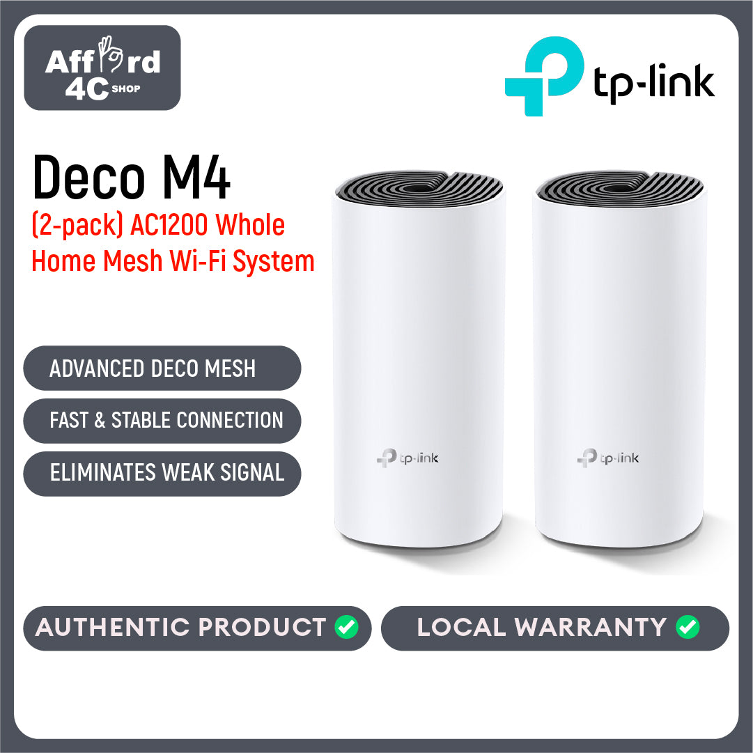 TP-Link Deco M4 (2-pack) AC1200 Whole Home Mesh Wi-Fi System