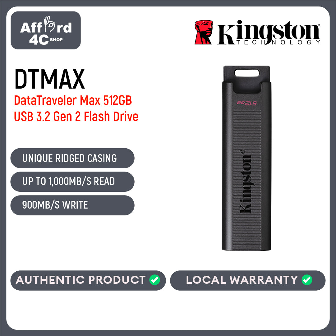 Kingston DataTraveler Max 256GB/512GB/1TB Type-C USB 3.2 Gen 2 Flash Drive