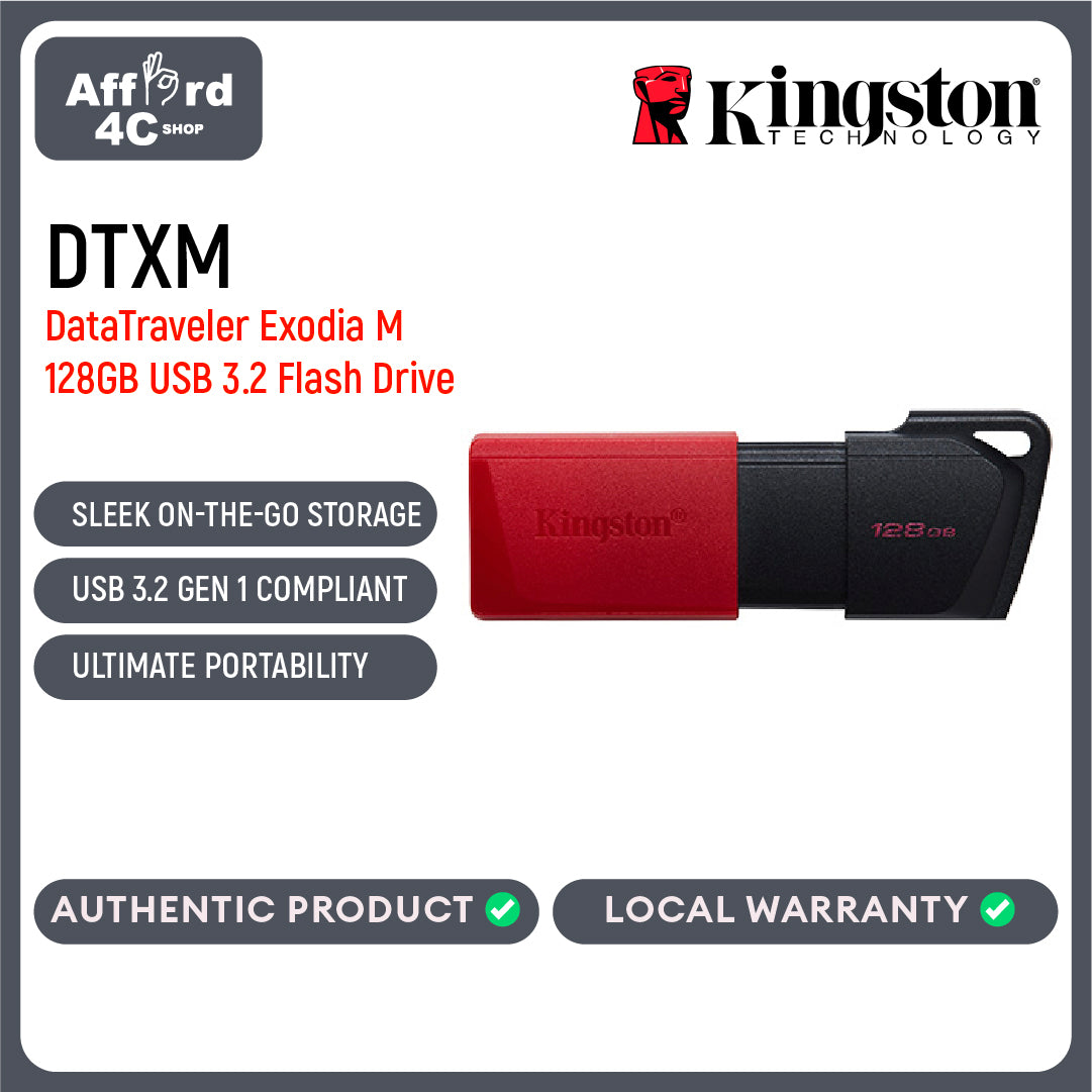 Kingston DataTraveler Exodia M 64GB/128GB/256GB USB 3.2 Gen 1 Flash Drive