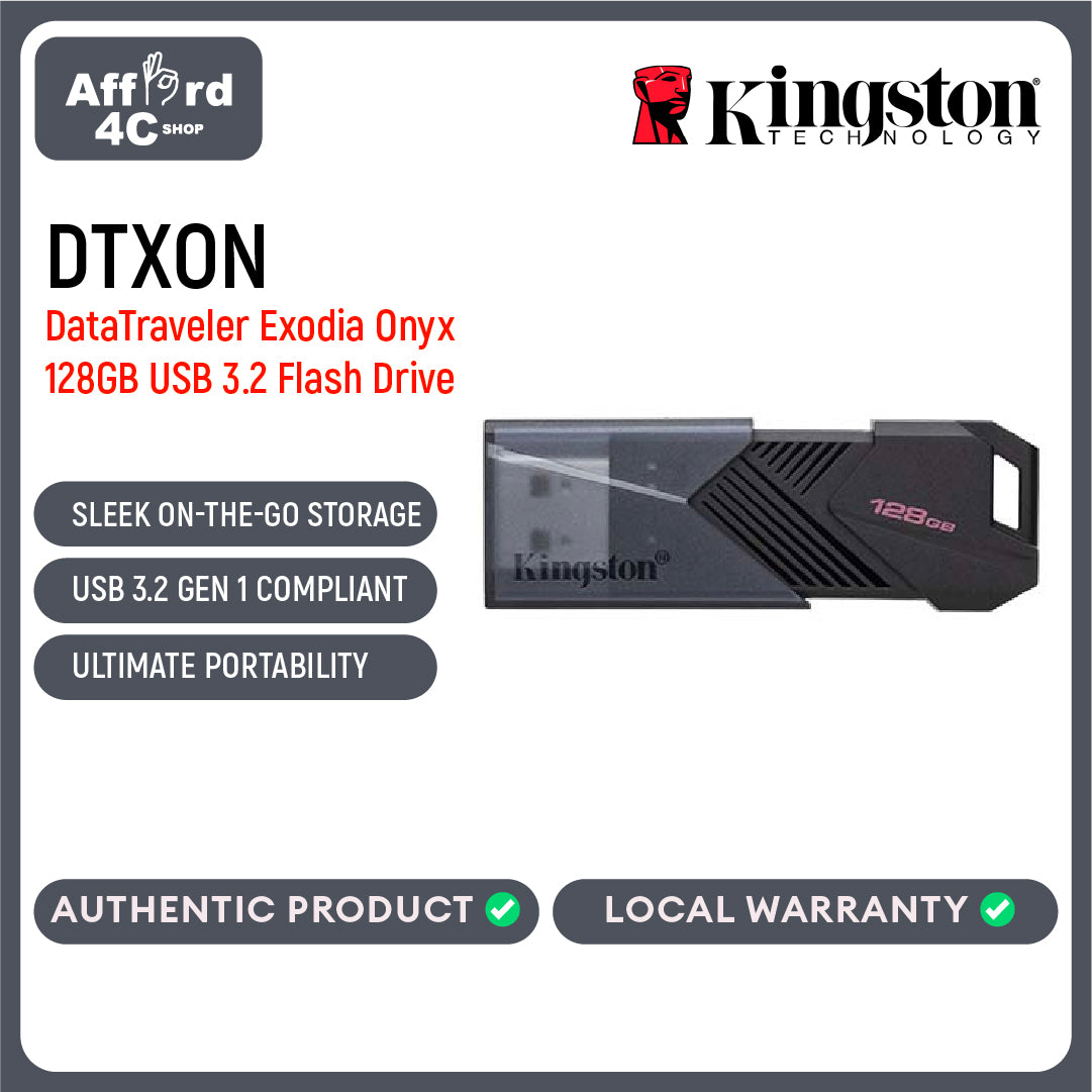 Kingston DataTraveler Exodia Onyx 64GB/128GB/256GB USB 3.2 Gen 1 Series USB Flash Drive