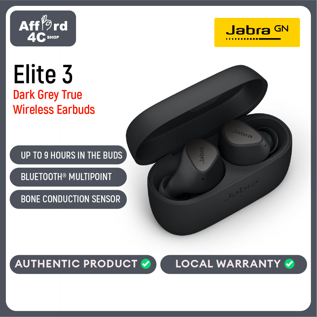 Jabra Elite 3 True Wireless Earbuds - Dark Grey