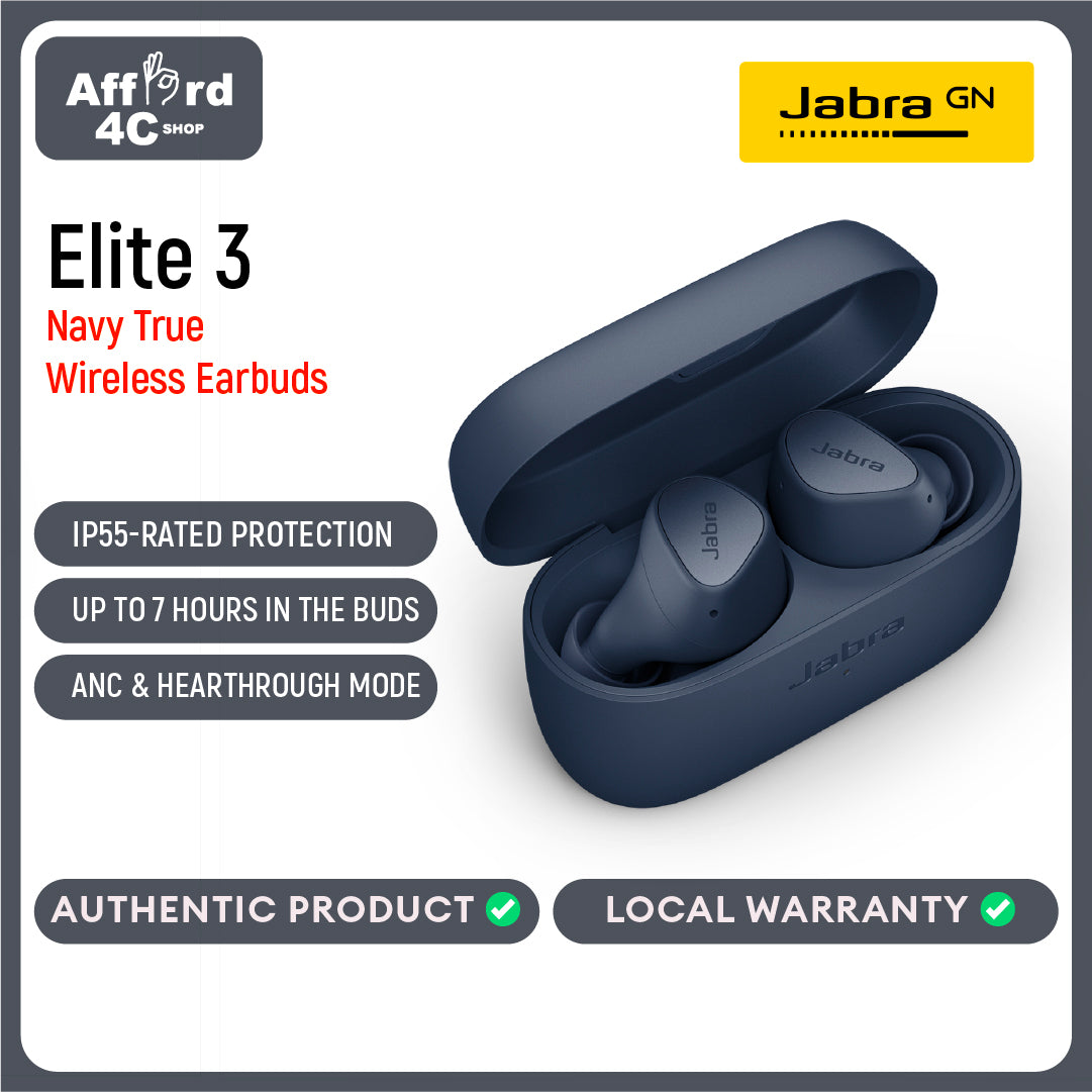 Jabra Elite 3 True Wireless Earbuds - Navy