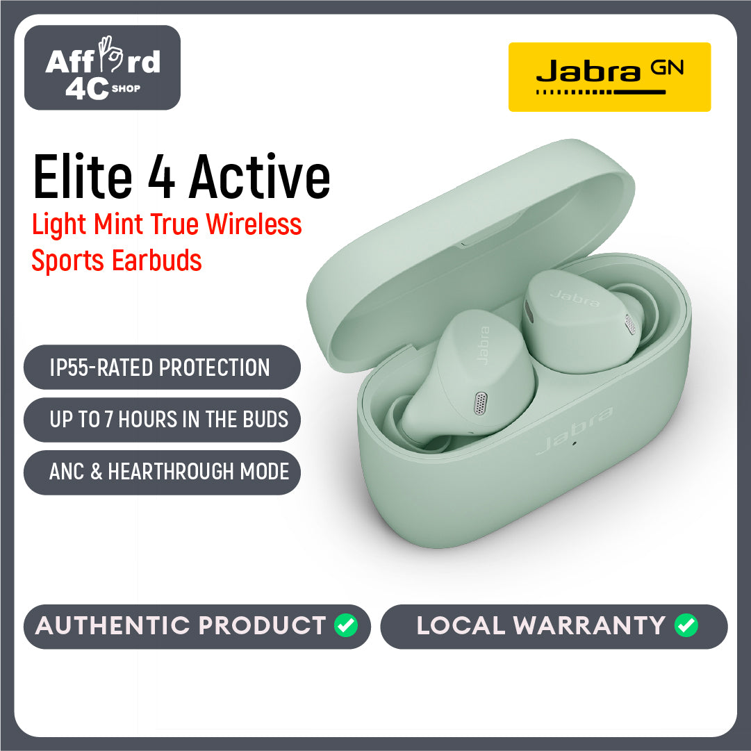 Jabra Elite 4 Active - True Wireless Sports Earbuds For A Secure Active Fit