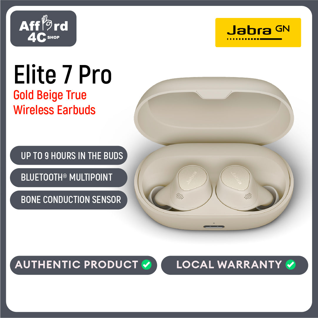 Jabra Elite 7 Pro - True Wireless Earbuds With MultiSensor Voice Technology - Gold Beige