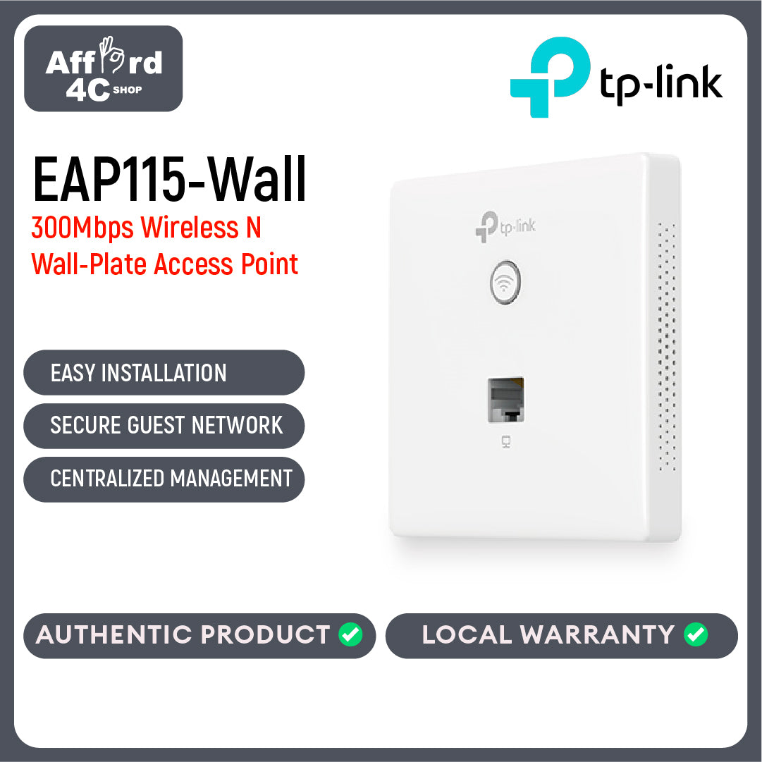 TP-Link EAP115 300Mbps Wireless N Wall-Plate Access Point
