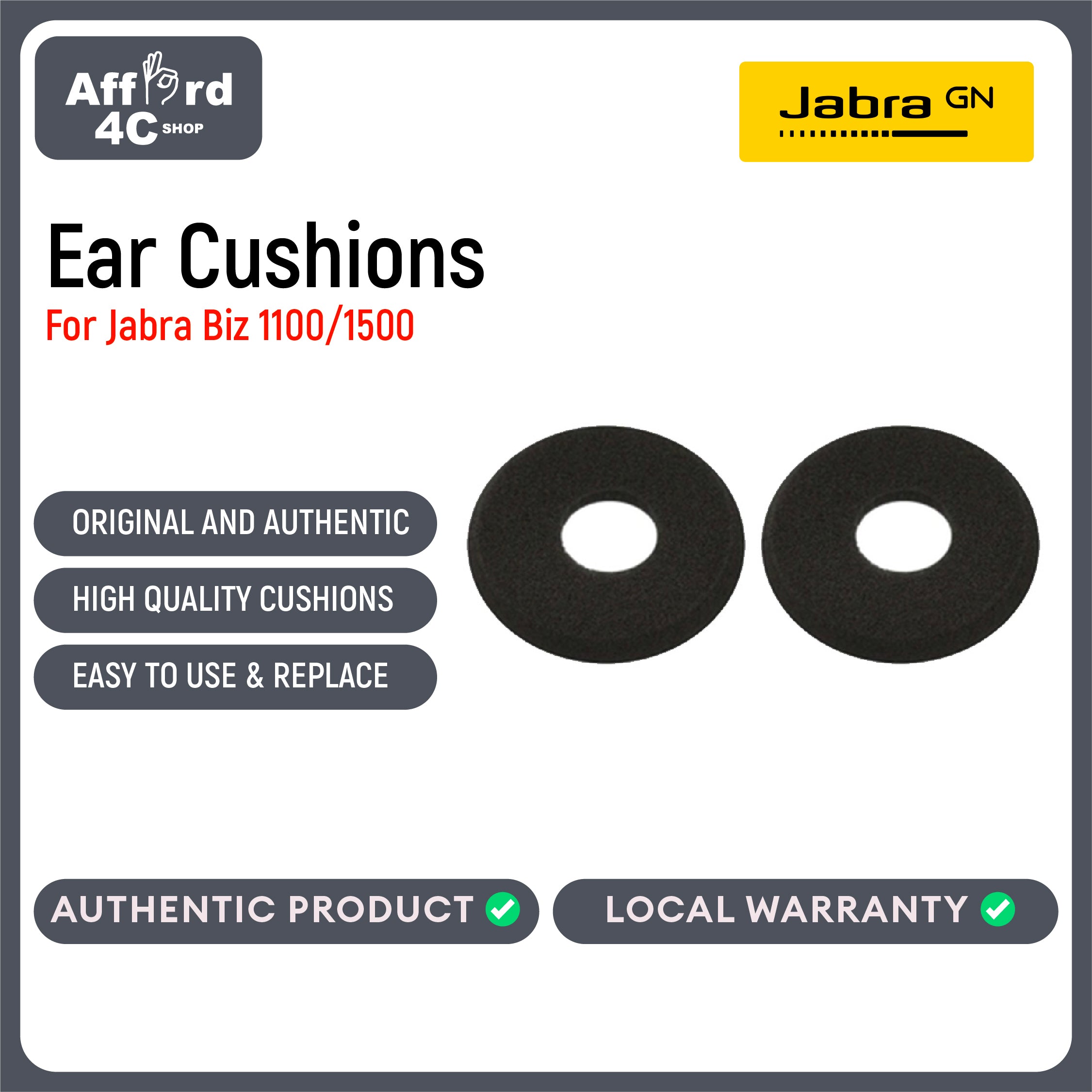 Jabra Ear Cushions for Biz 1100 1500 - 1 pair
