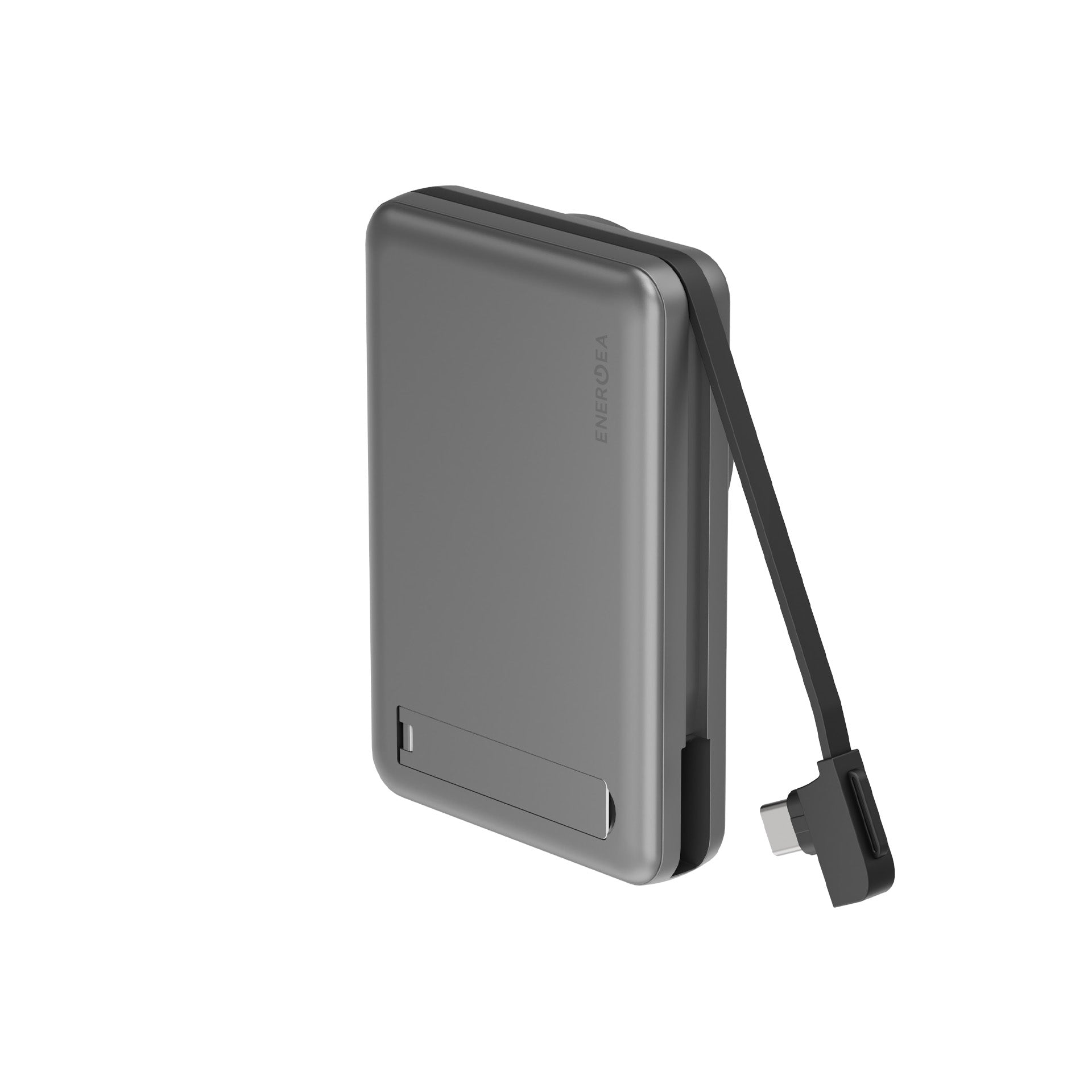 Energea MagPac Pro Plus, 10000MAH MagSafe Compatible QI2 Power Bank With Built-In Cable and Stand