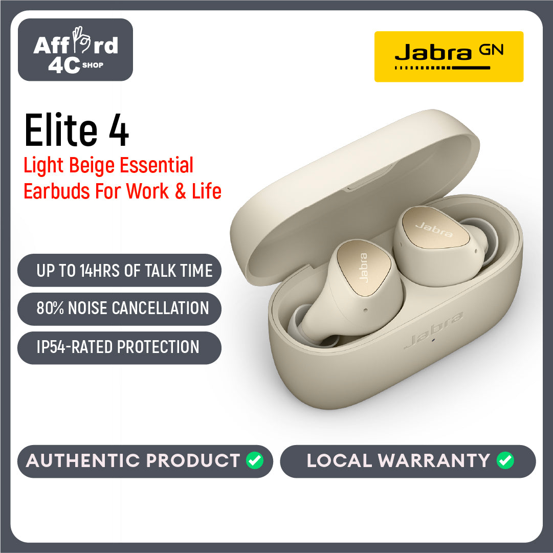 Jabra Elite 4 - True Wireless Earbuds Essential Earbuds for Work and Life