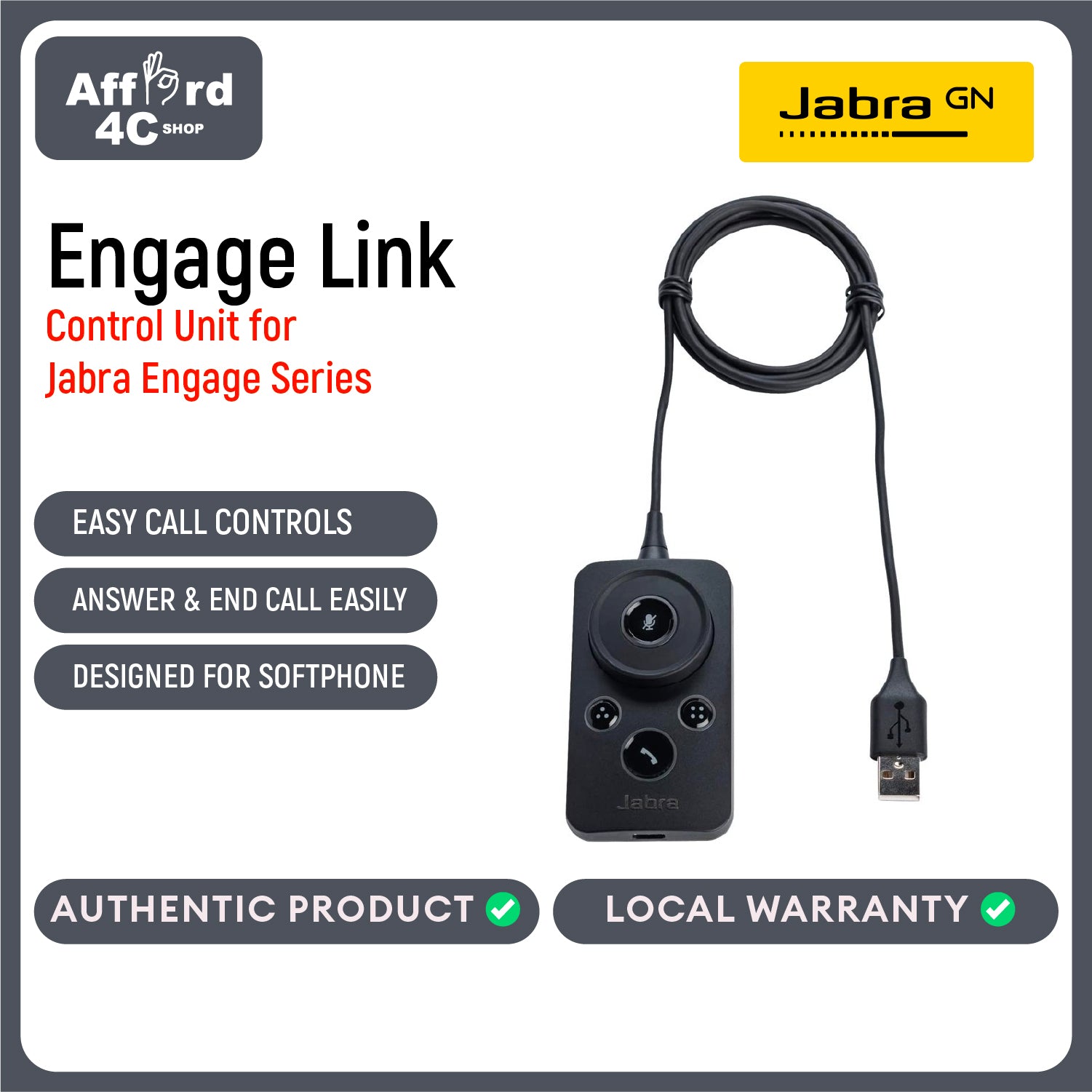 Jabra Engage LINK USB-A, MS