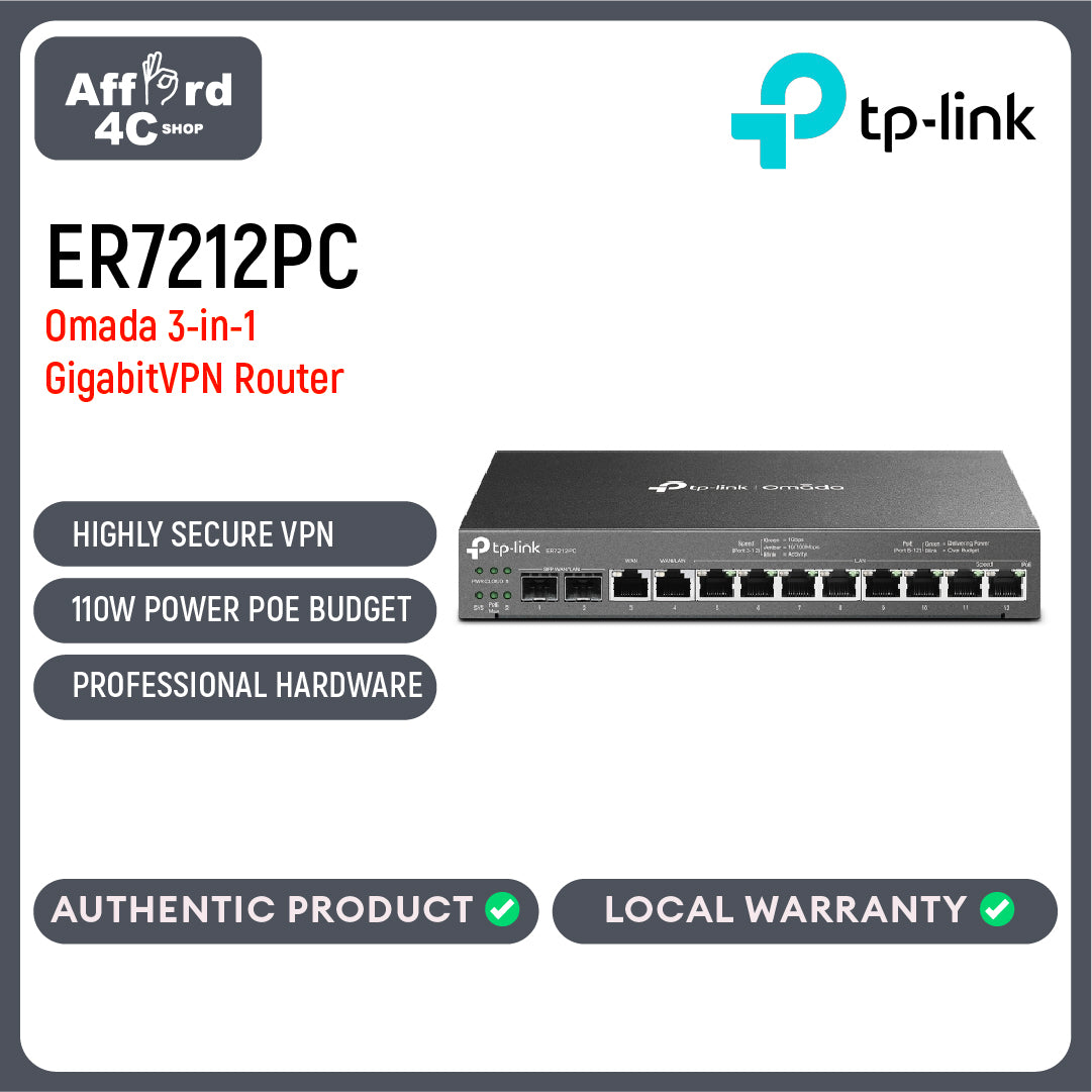 TP-Link ER7212PC Omada 3-in-1 Gigabit VPN Router