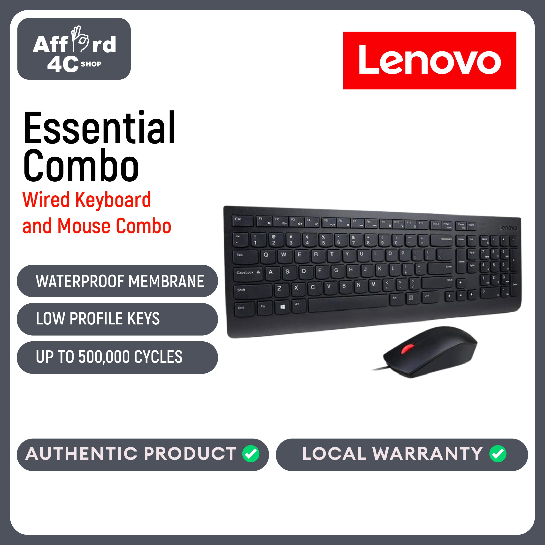 Lenovo Essential Wired Combo Keyboard & Mouse