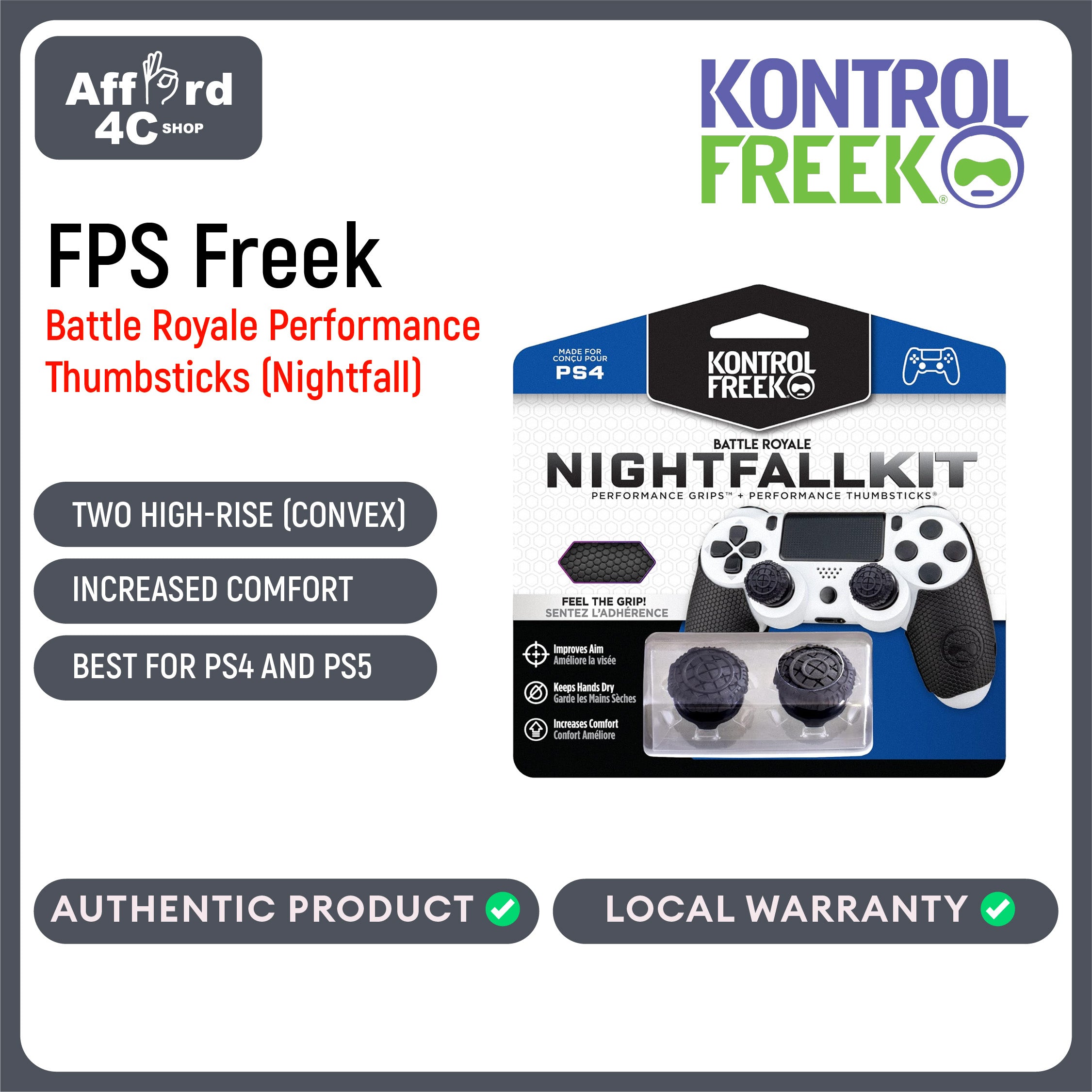 KontrolFreek FPS Freek Battle Royale Nightfall Performance Kit for PS5 Black