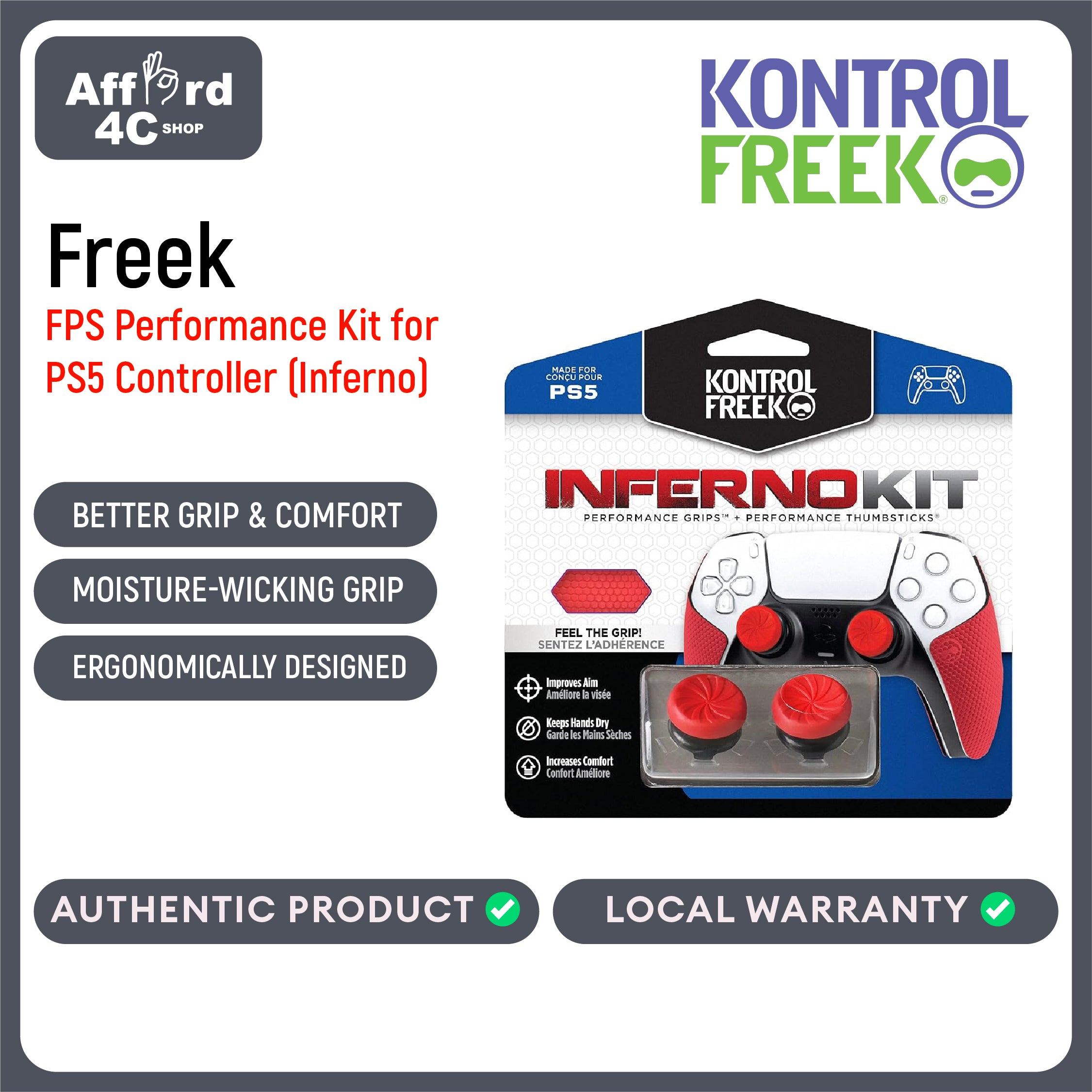 KontrolFreek FPS Freek Inferno Performance Kit for Playstation 5